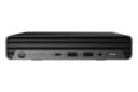 نمای رو به روی کامپیوتر کوچک Elite Mini 600 G9 اچ پی با نمایش لوگو و درگاه ها