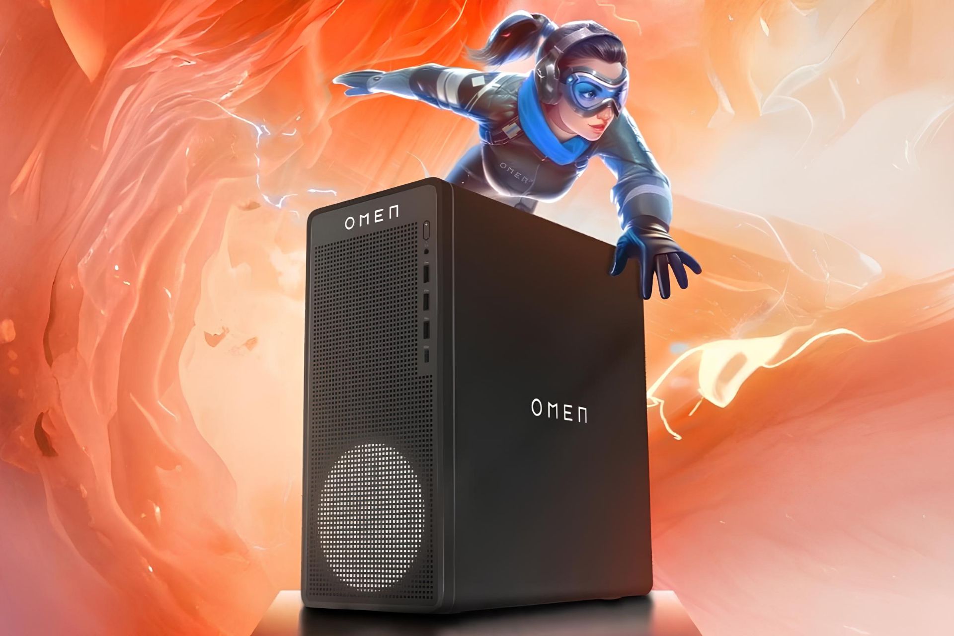 یک ابرقهرمان بالای کیس اچ‌پی اومن 16L