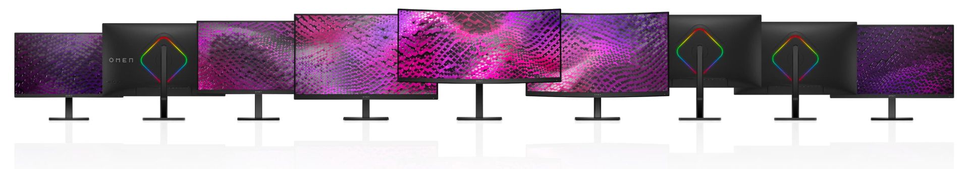 مانیتورهای گیمینگ سری HP Omen مدل ۲۰۲۳ از نمای جلو