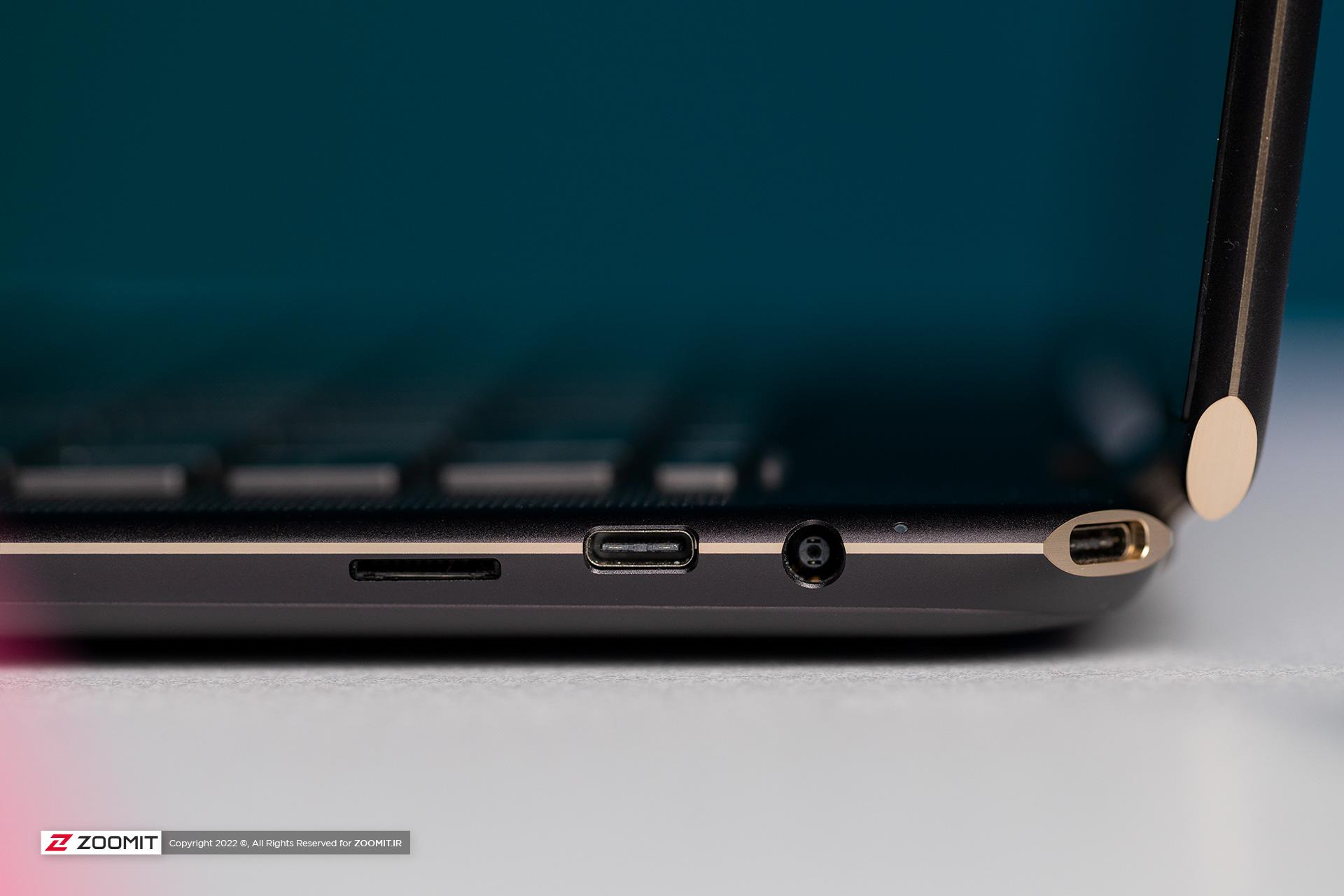 درگاه‌های لبه چپ HP Spectre x360 16