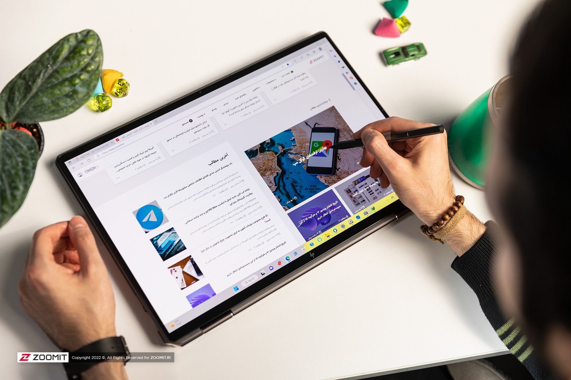 کار با قلم لپتاپ HP Spectre x360 16