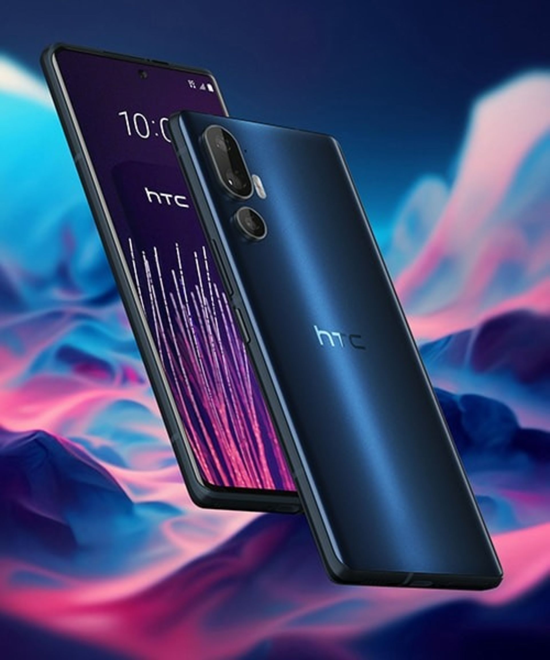 نمای کامل پنل پشت و جلوی گوشی HTC مدل U24 Pro در رنگ آبی