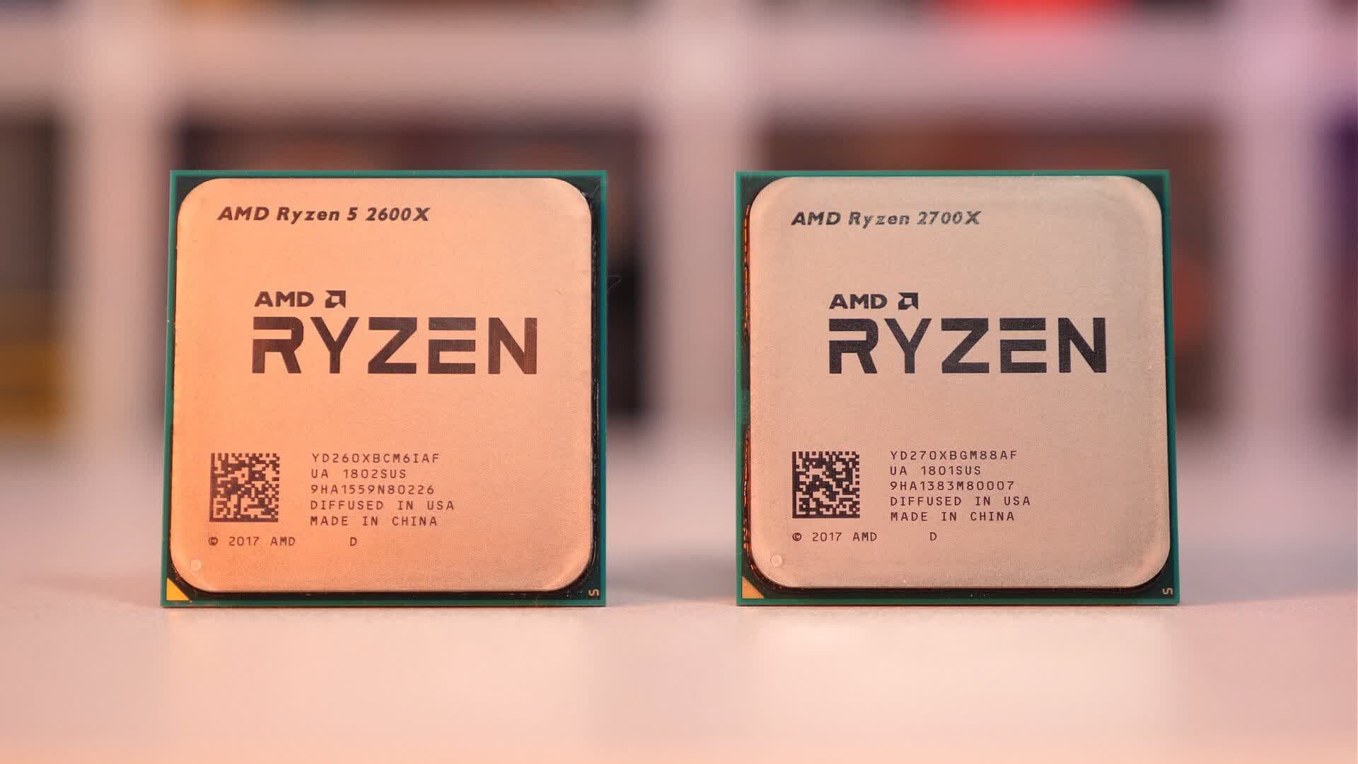 پردازنده Ryzen 5 2600X در مقابل Ryzen 7 2700X از ای ام دی