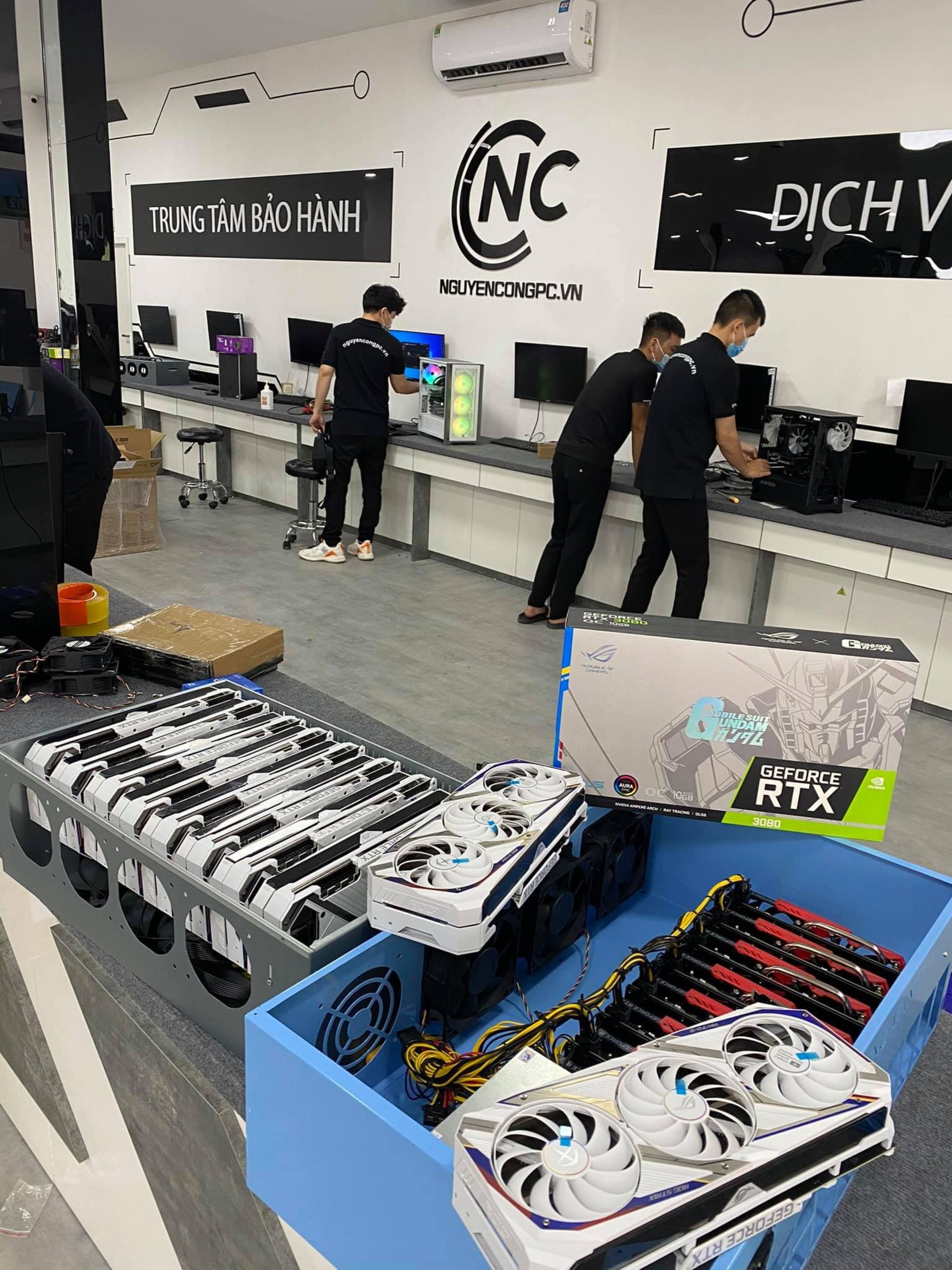 استفاده از کارت گرافیک های RTX 3080 ROG STRIX GUNDAM برای ماینینگ 