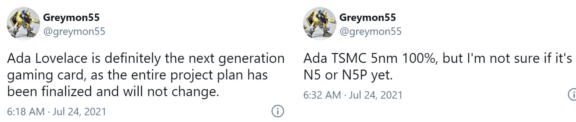 توییت های مربوط به شایعات GeForce RTX 40 “Ada Lovelace