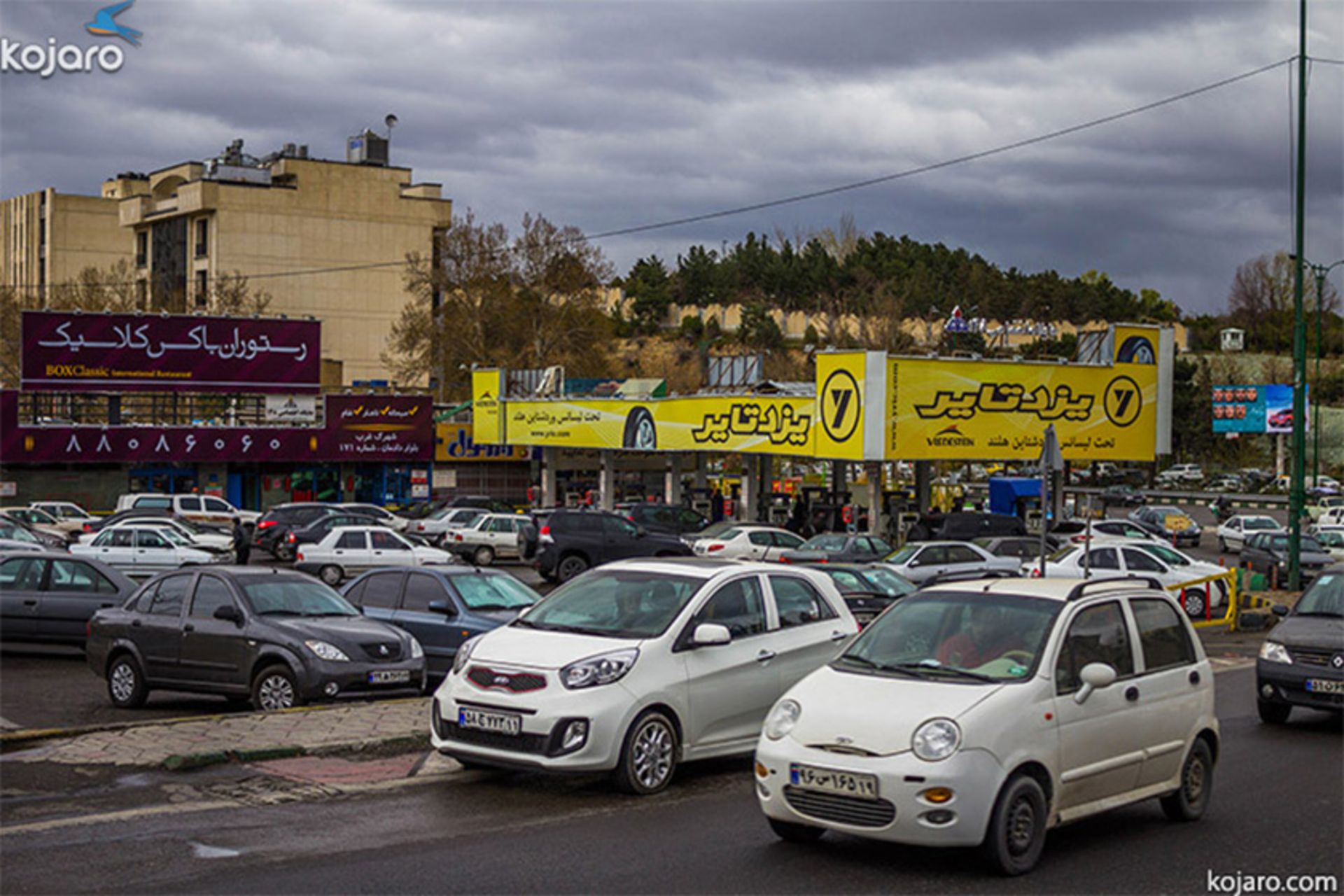 پمپ بنزین ولنجک خیابان یمن مسیر بام تهران