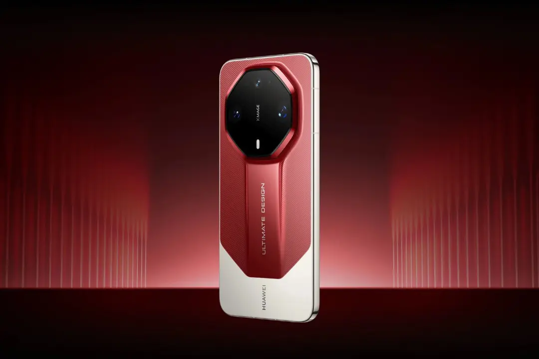 گوشی هوشمند هواوی Mate 90 RS با بدنه قرمز و سفید