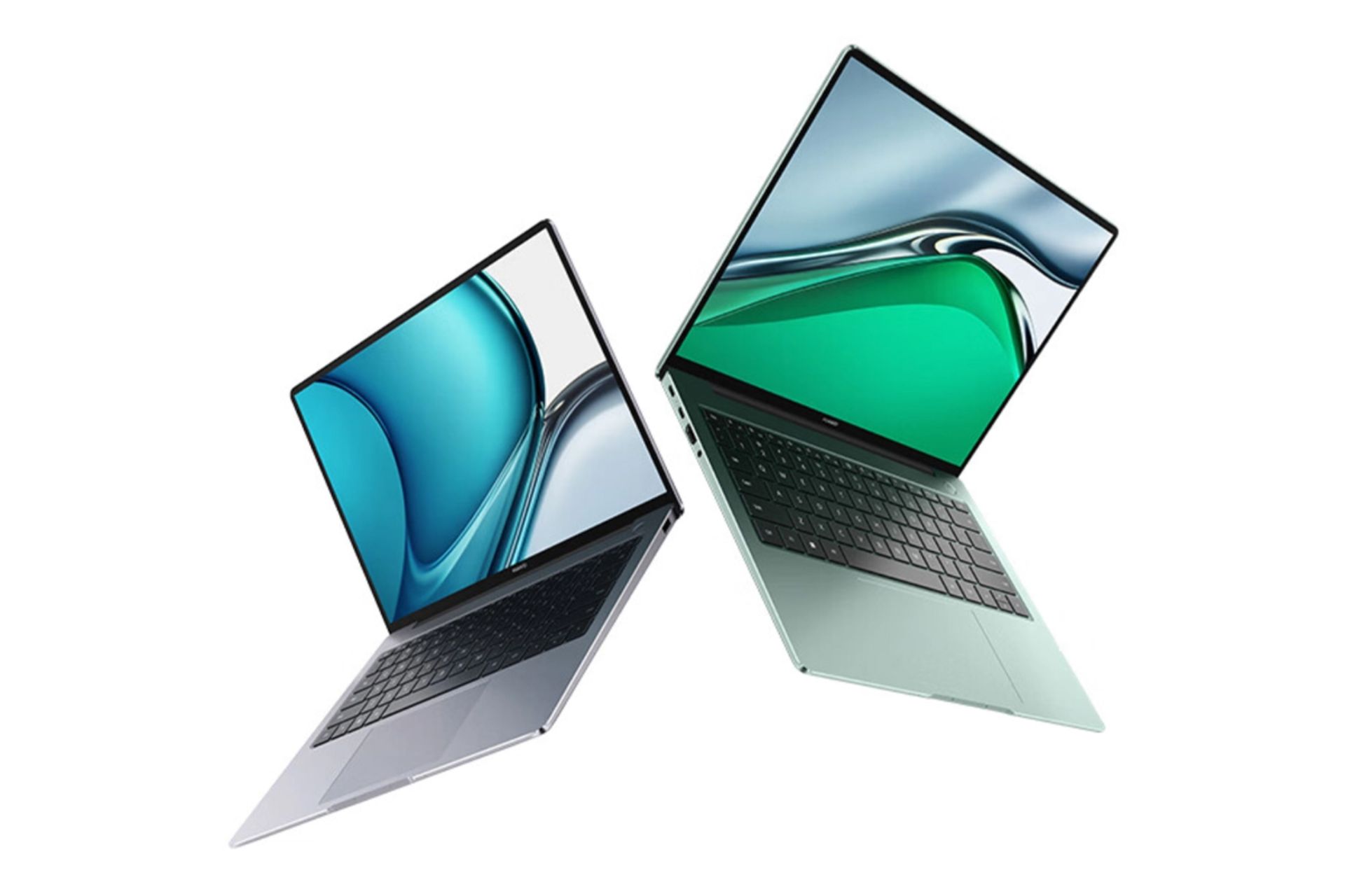 هواوی میت بوک ۱۴ اس MateBook 14s در رنگ نقره ای و سبز