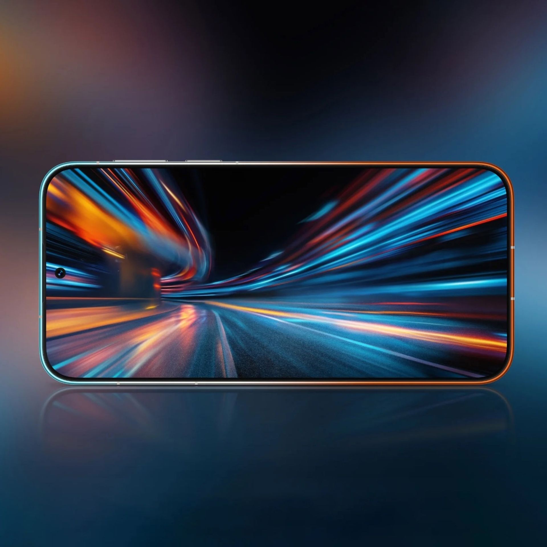 نمایشگر هواوی پیورا ۹۰ پرو مکس در حال نمایش خطوط نور