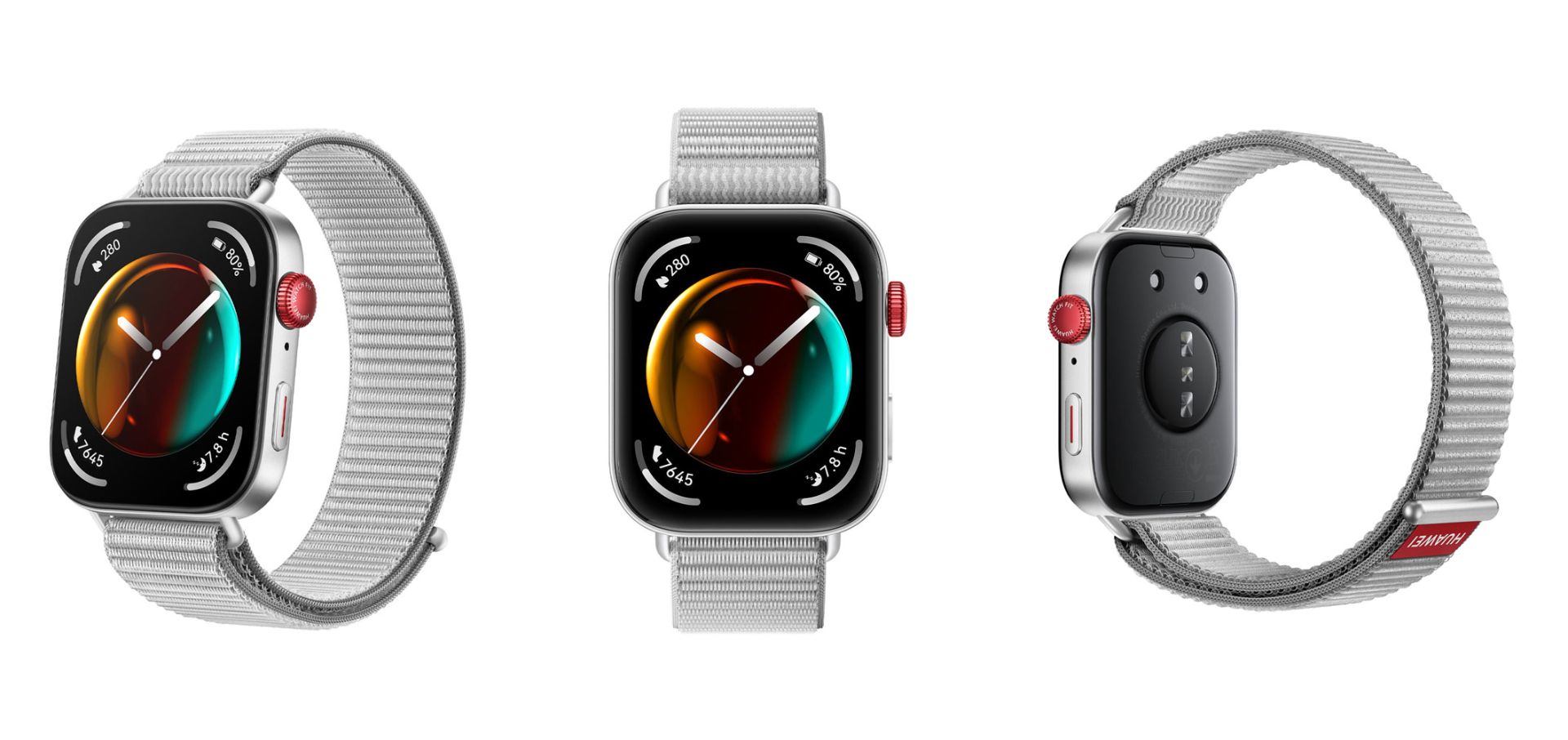 تصاویر رندر فاش‌شده از رنگ نقره‌ای ساعت هوشمند میان‌رده هواوی واچ فیت ۳ پس‌زمینه سفید