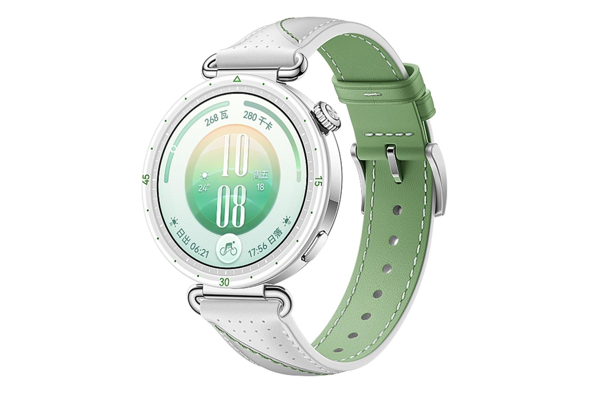 ساعت هوشمند هواوی واچ GT 7 نسخه 41 میلی‌متری نقره ای با بند سبز / Huawei Watch GT 7 41mm