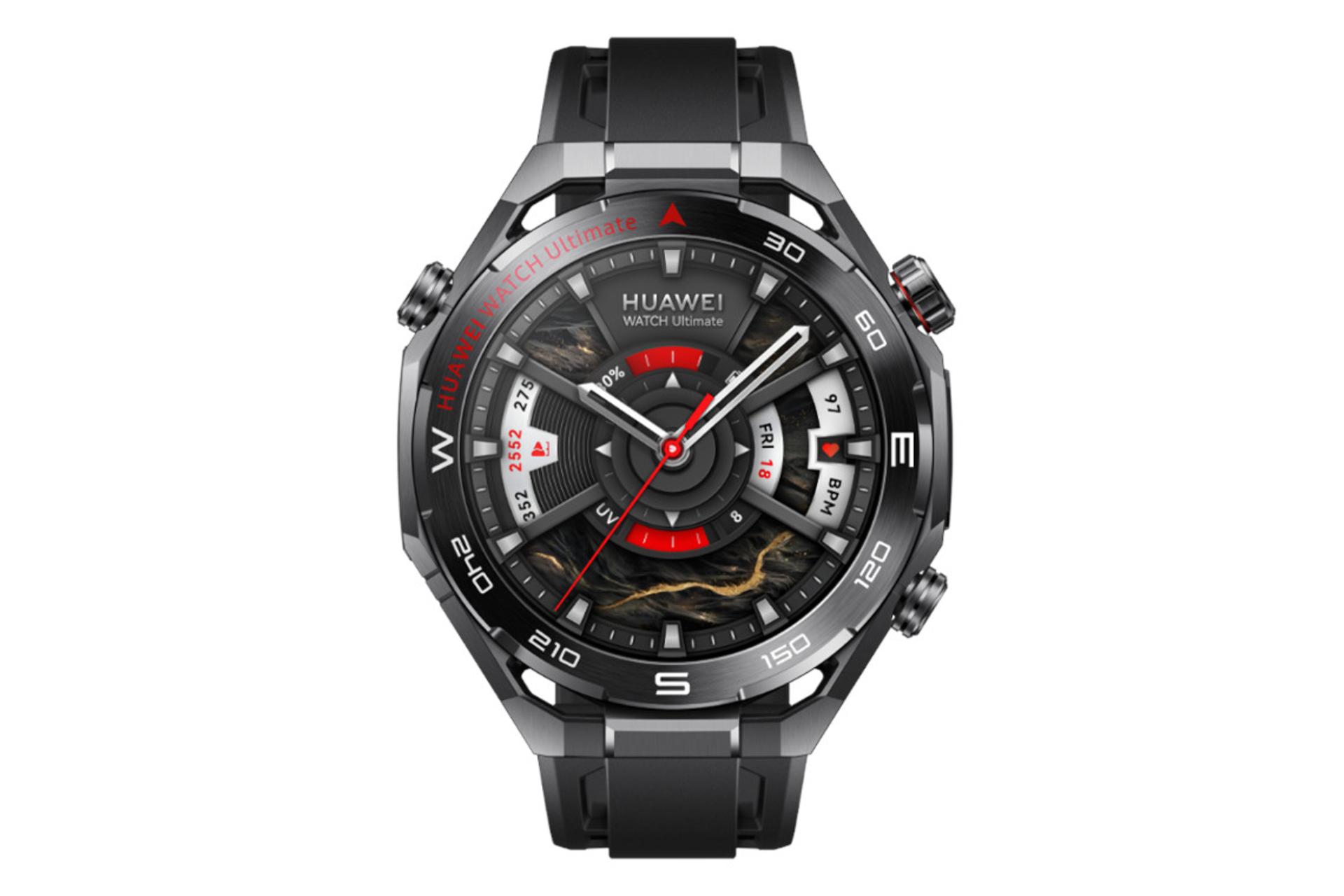 ساعت هوشمند هواوی واچ Ultimate 2 مشکی از نمای روبرو / Huawei Watch Ultimate 2
