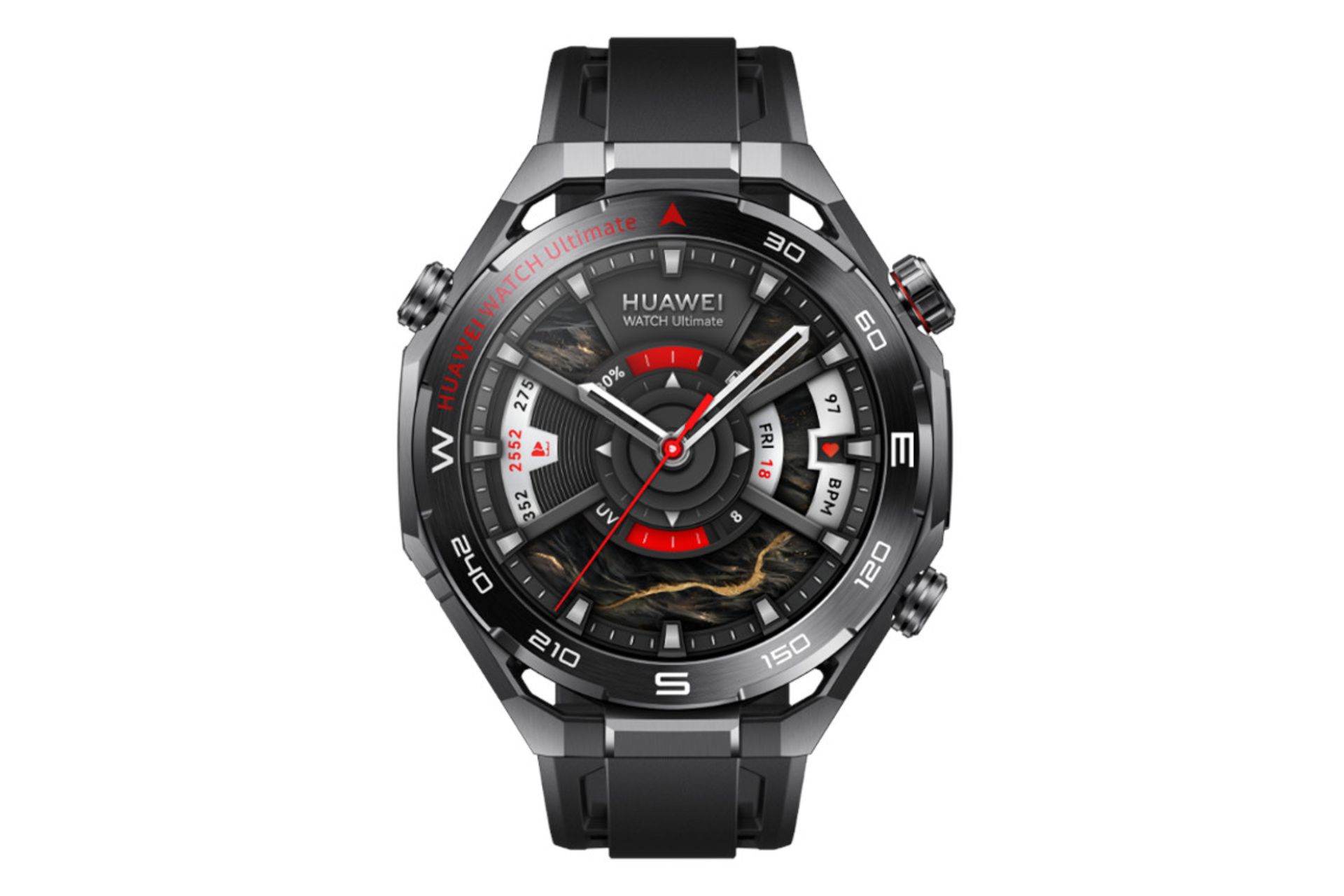 ساعت هوشمند هواوی واچ Ultimate 2 مشکی از نمای روبرو / Huawei Watch Ultimate 2