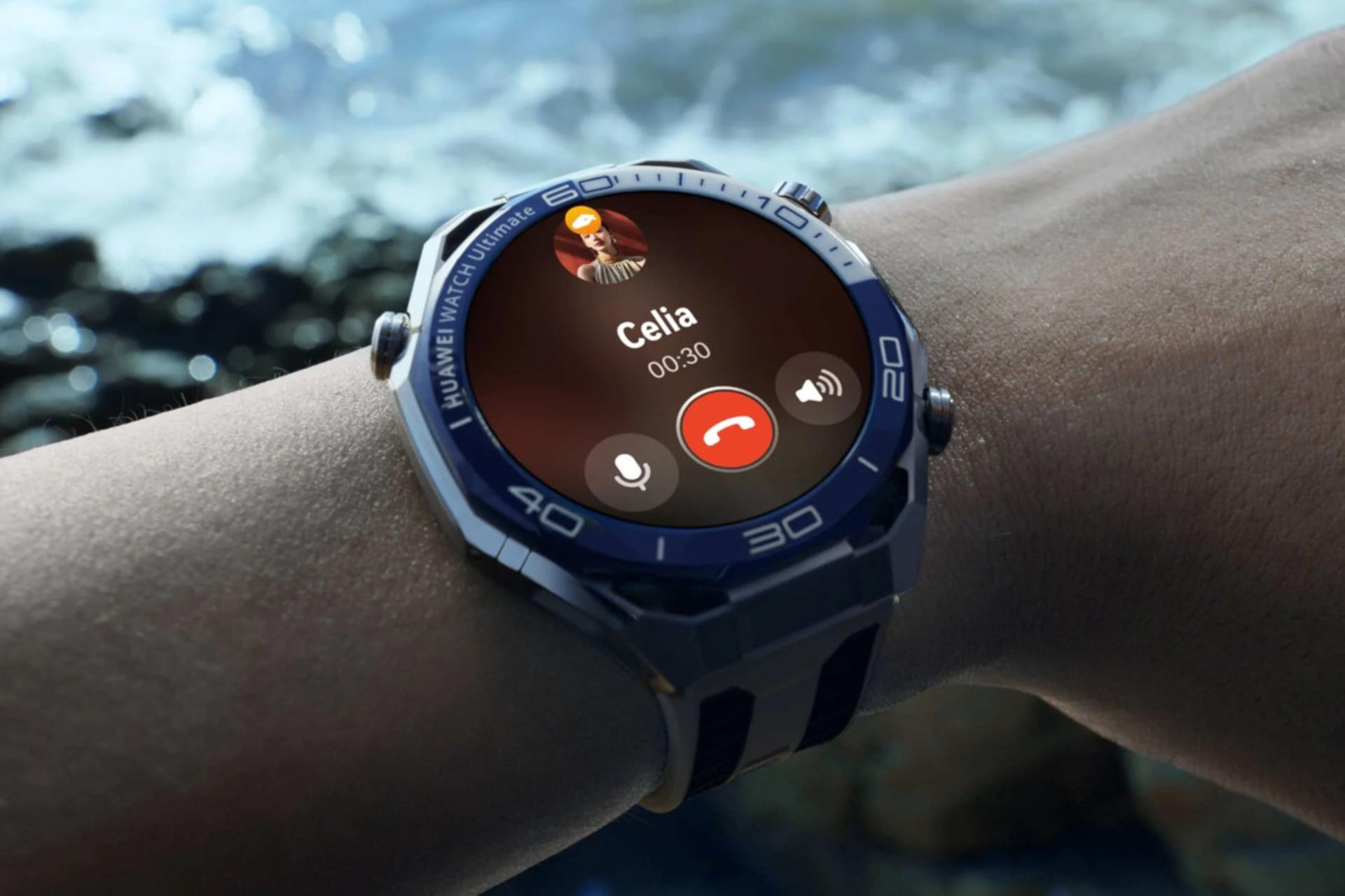 ساعت هوشمند هواوی واچ Ultimate 2 نقره ای در حال تماس / Huawei Watch Ultimate 2