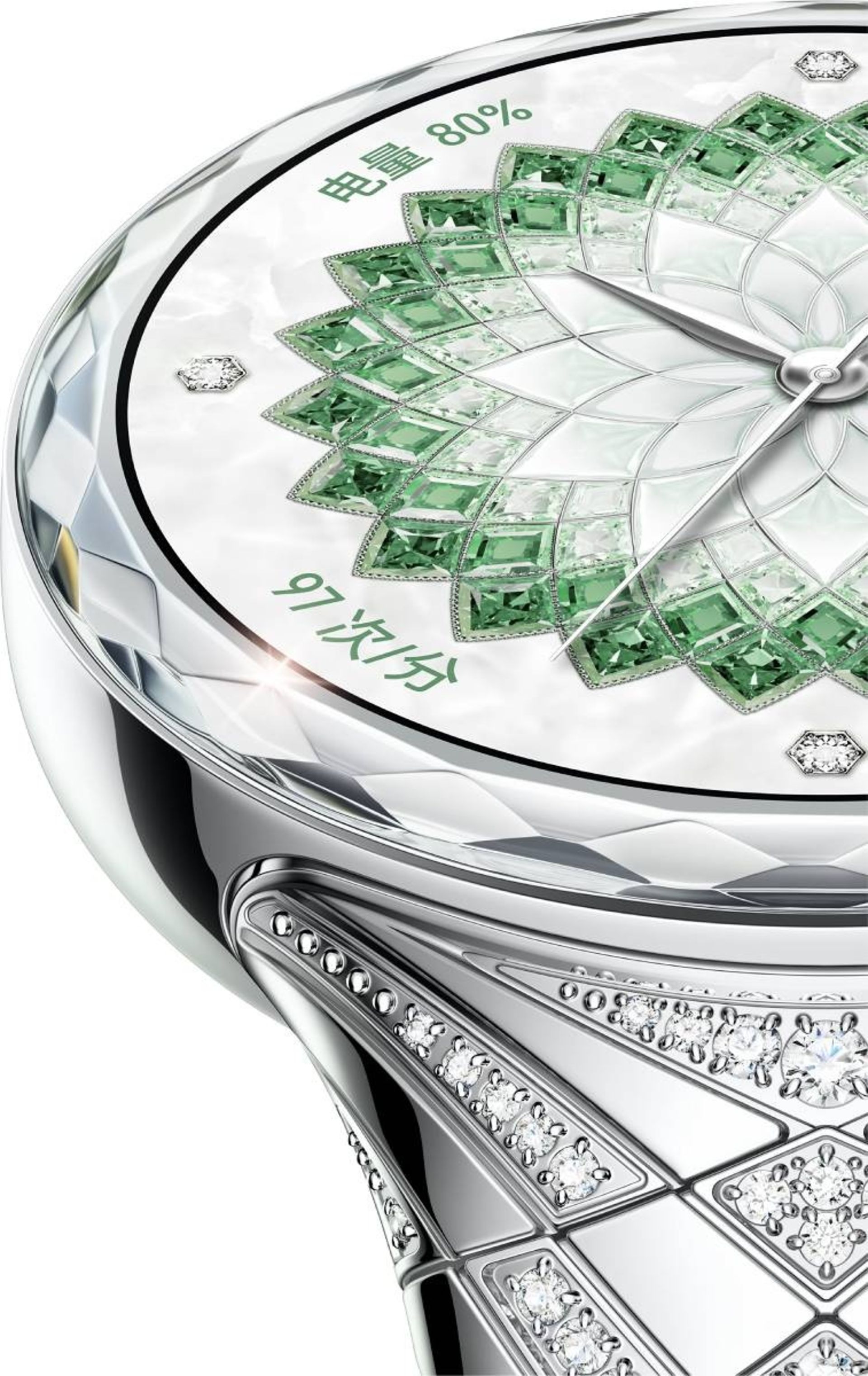 نمایشگر ساعت هوشمند هواوی واچ آلتیمیت استار دایموند ادیشن نمای نزدیک