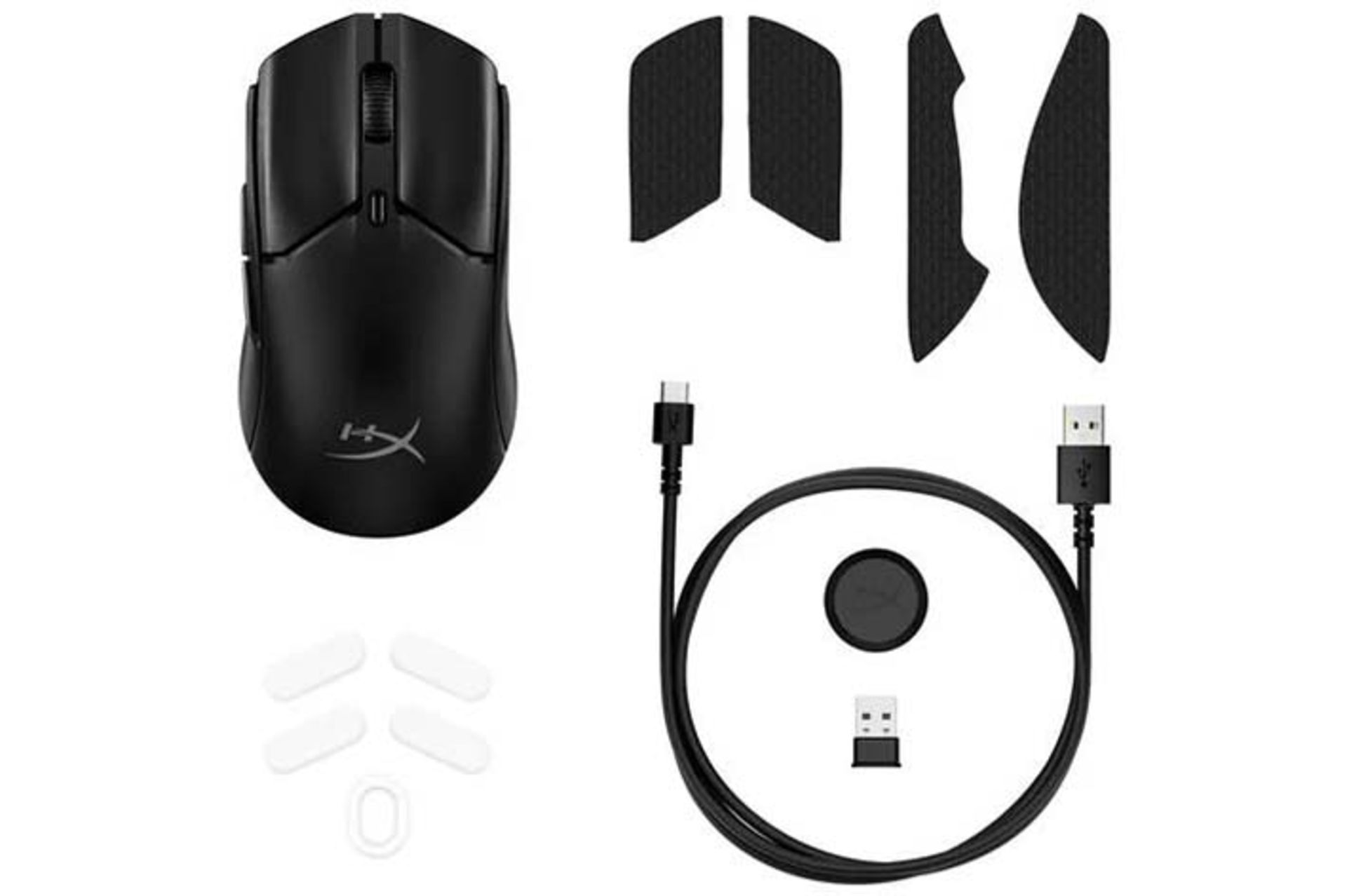 لوازم و محتویات جعبه موس گیمینگ مینی هایپر اکس پالس فایر ۲