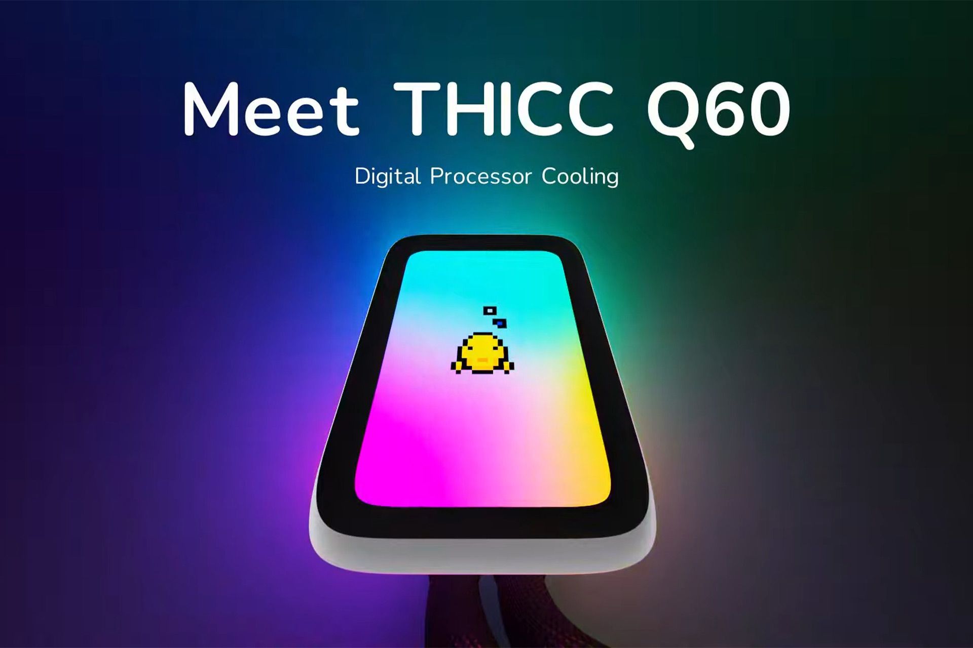 نمایشگر خنک‌کننده‌ی مایع HYTE در پایین نام دستگاه