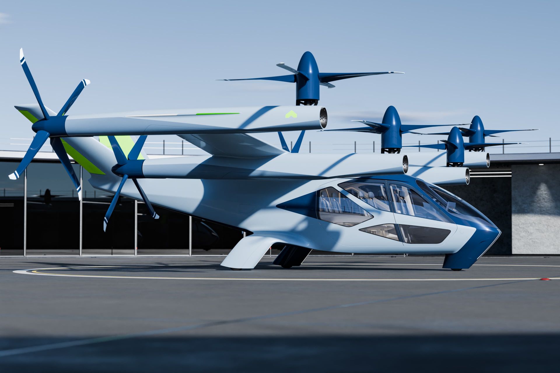 مدل مفهومی eVTOL سوپرنال هیوندای مدل S-A2 از نمای چپ در روز