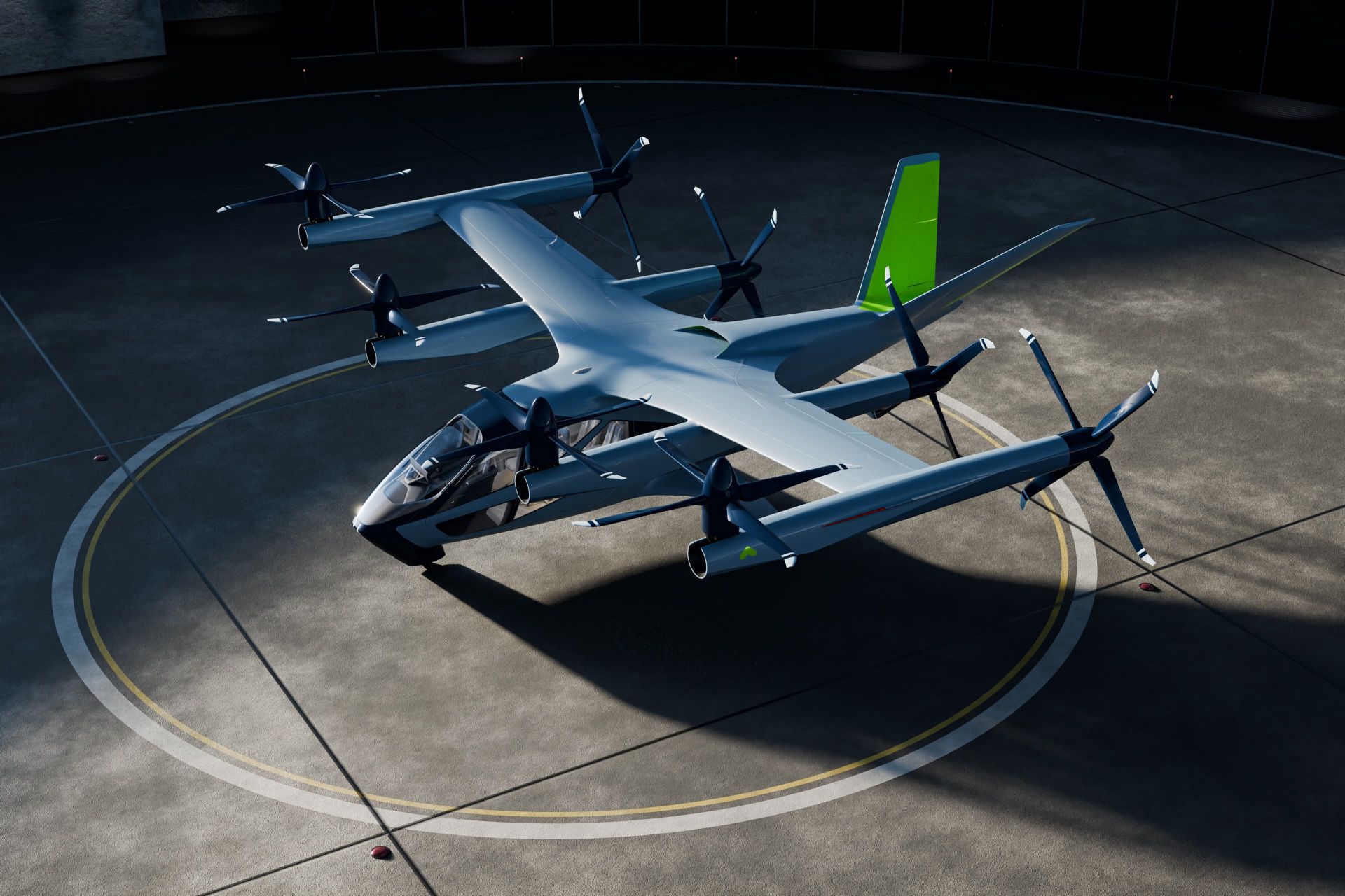 مدل مفهومی eVTOL سوپرنال هیوندای مدل S-A2 در جایگاه فرود
