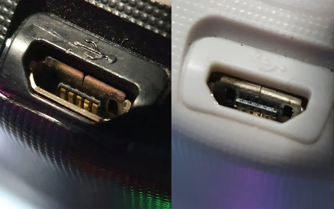 تفاوت در پورت Micro USB دسته اصلی و فیک PS4