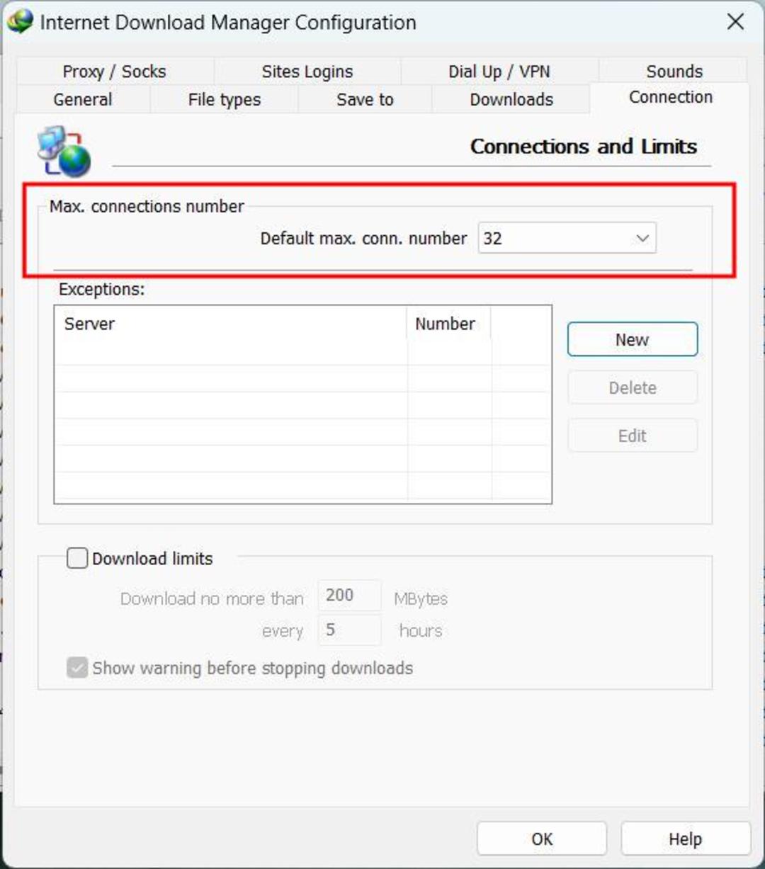 تنظیم تعداد اتصالات IDM برای افزایش سرعت دانلود