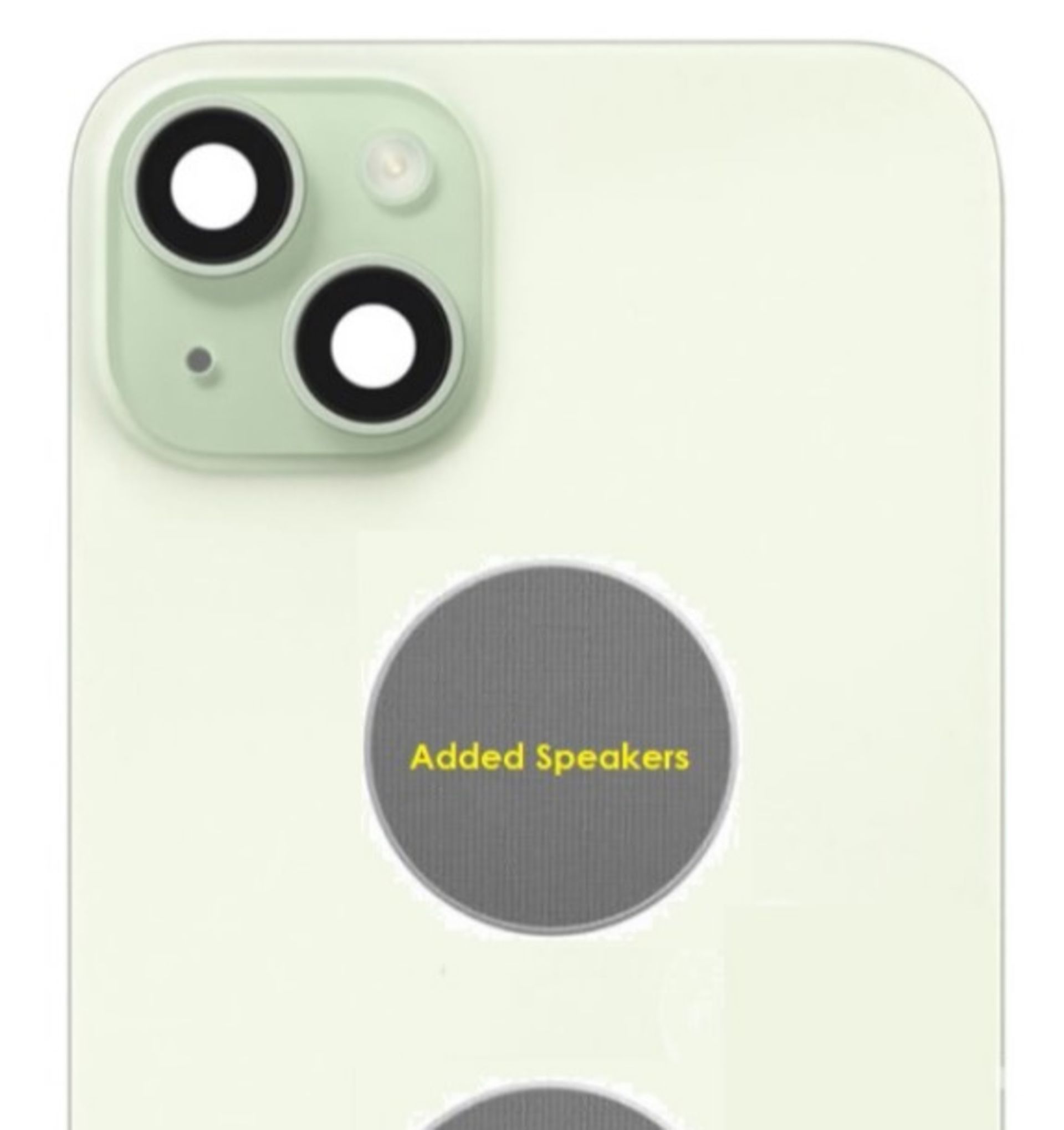 تصویر قاب ابداعی اپل برای پشت گوشی آیفون با دایره برای دوربین اضافی