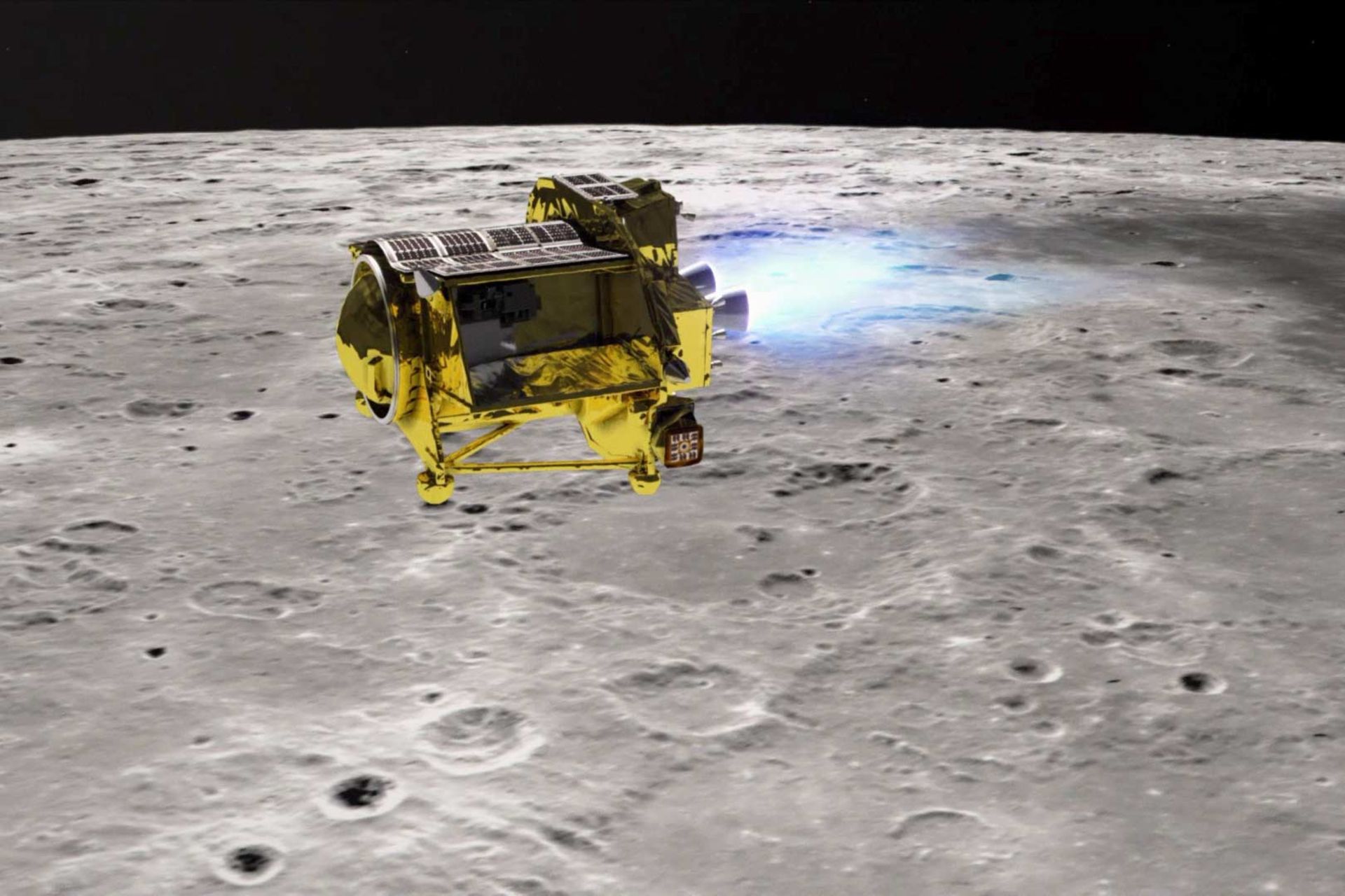 تصویرسازی از ماه‌نشین اسلیم برفراز سطح ماه