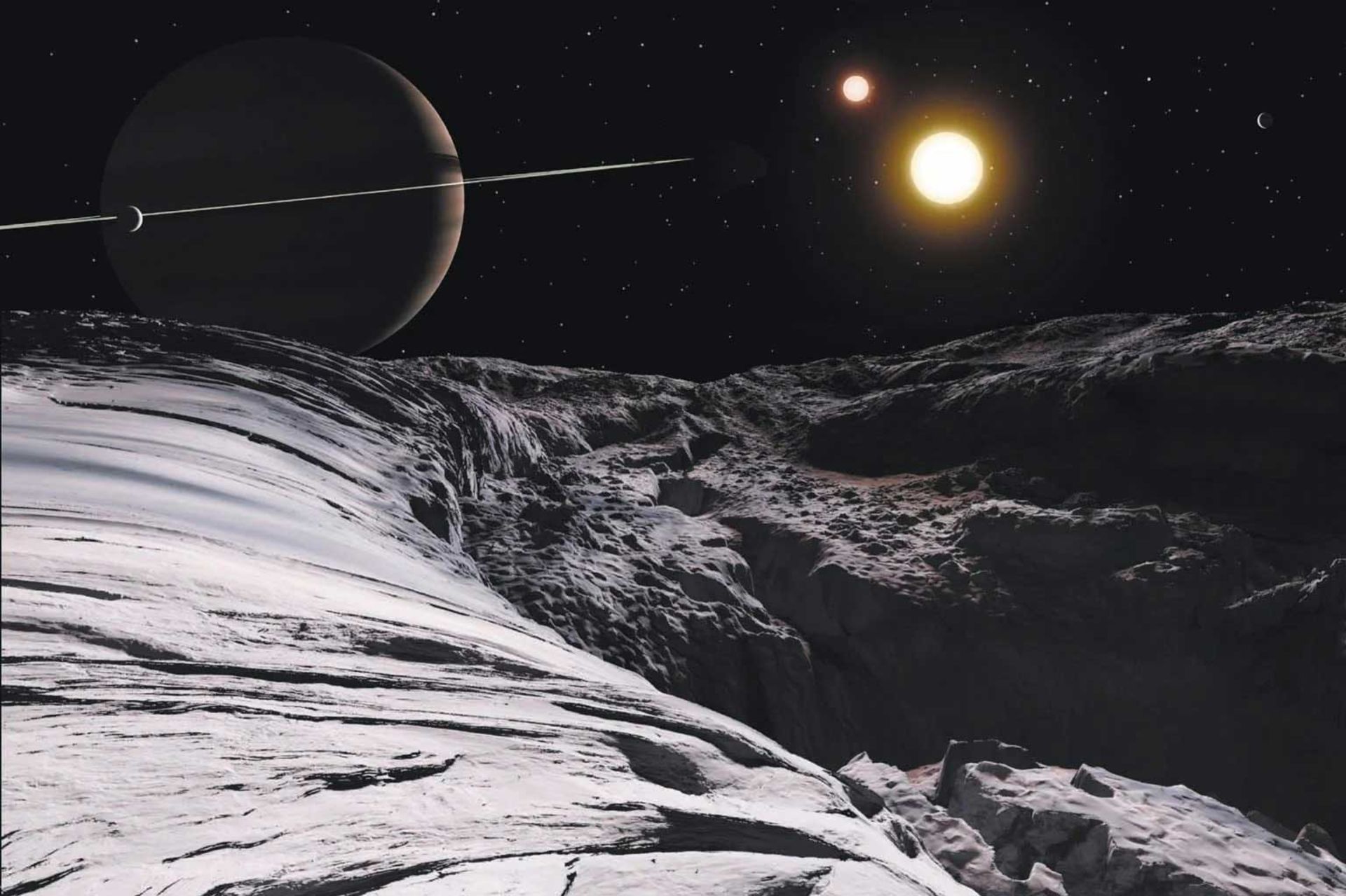تصویر خیالی از منظومه سیاره‌ای کپلر-۱۶