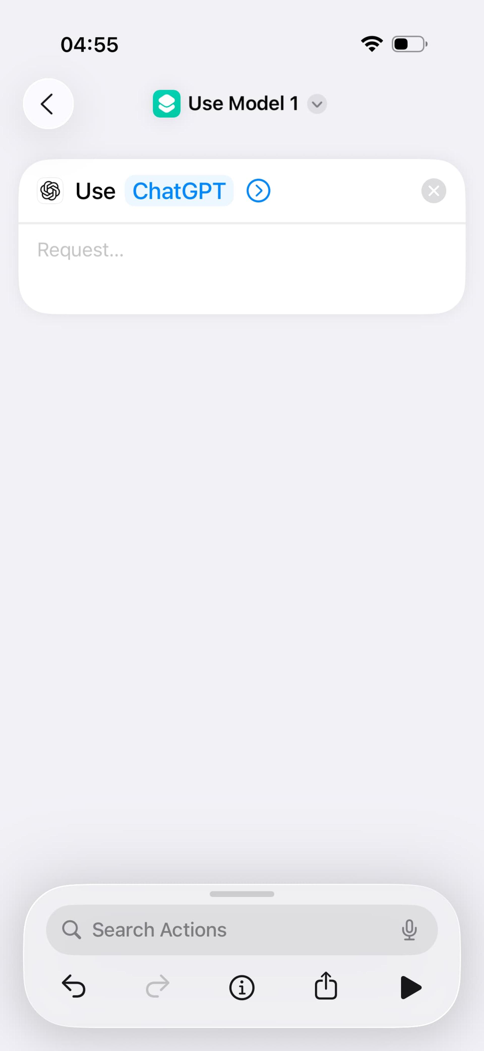 گزینه Use Models در شورت‌کات iOS 26