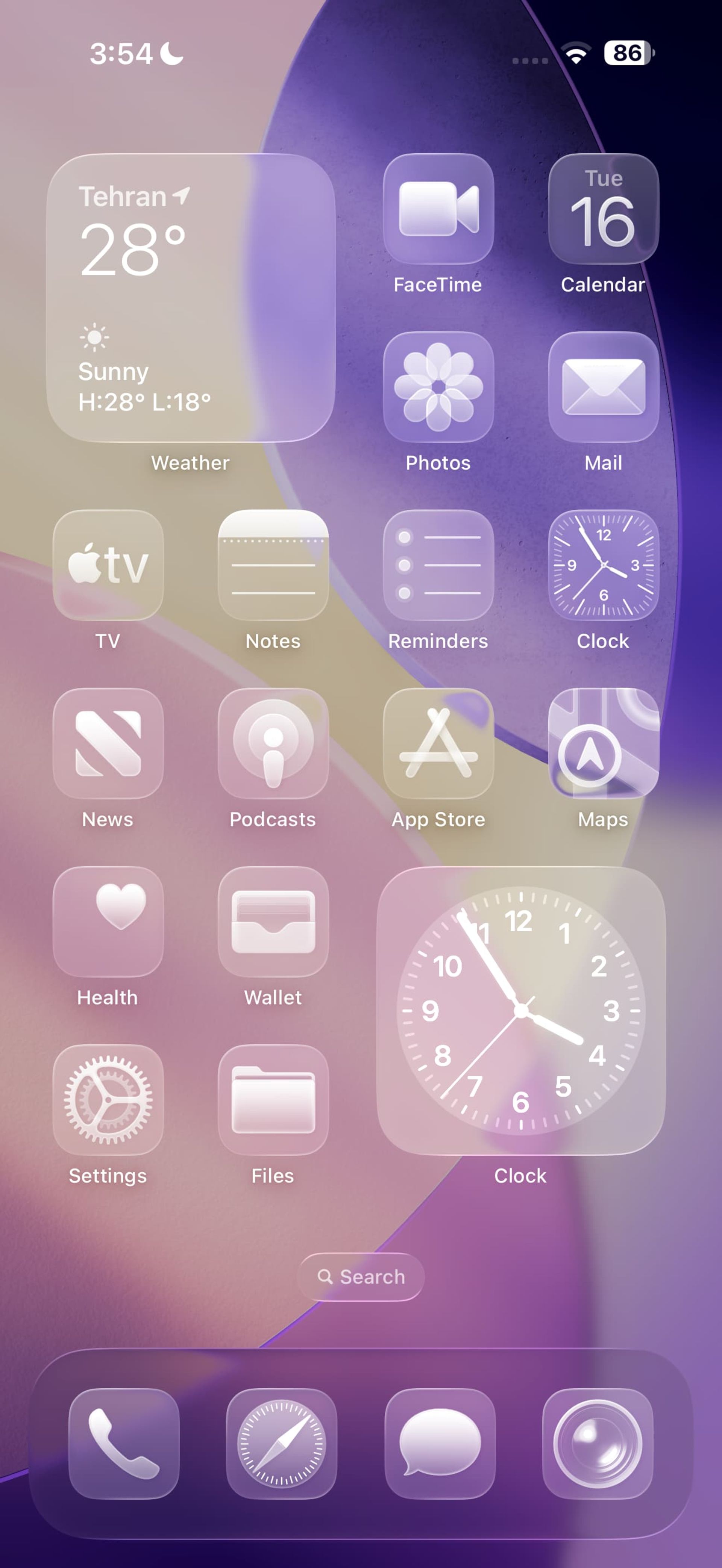 طراحی لیکویید گلس در  iOS 26