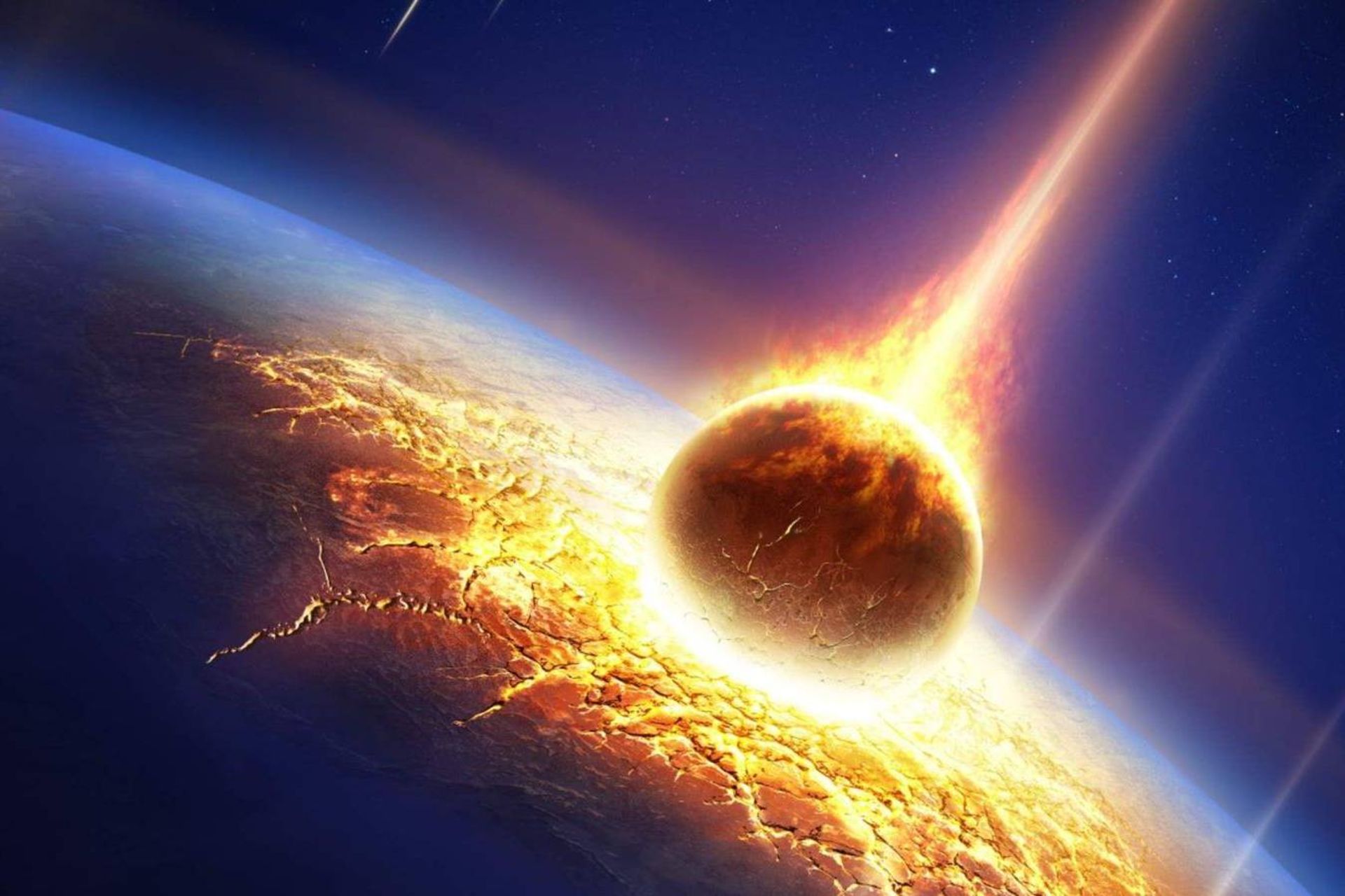 تصویرسازی از برخورد شهاب سنگ با سیاره