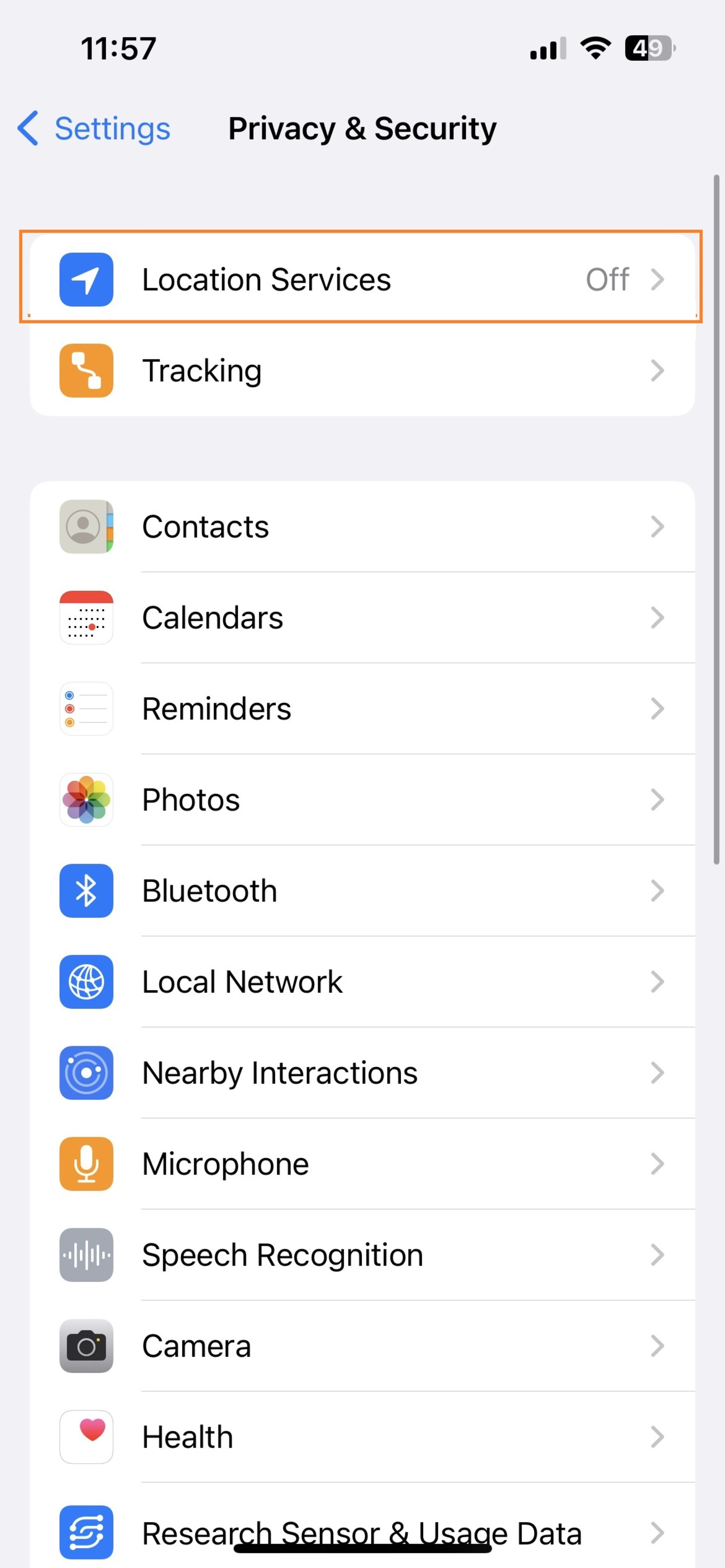  دسترسی به موقعیت مکانی آيفون