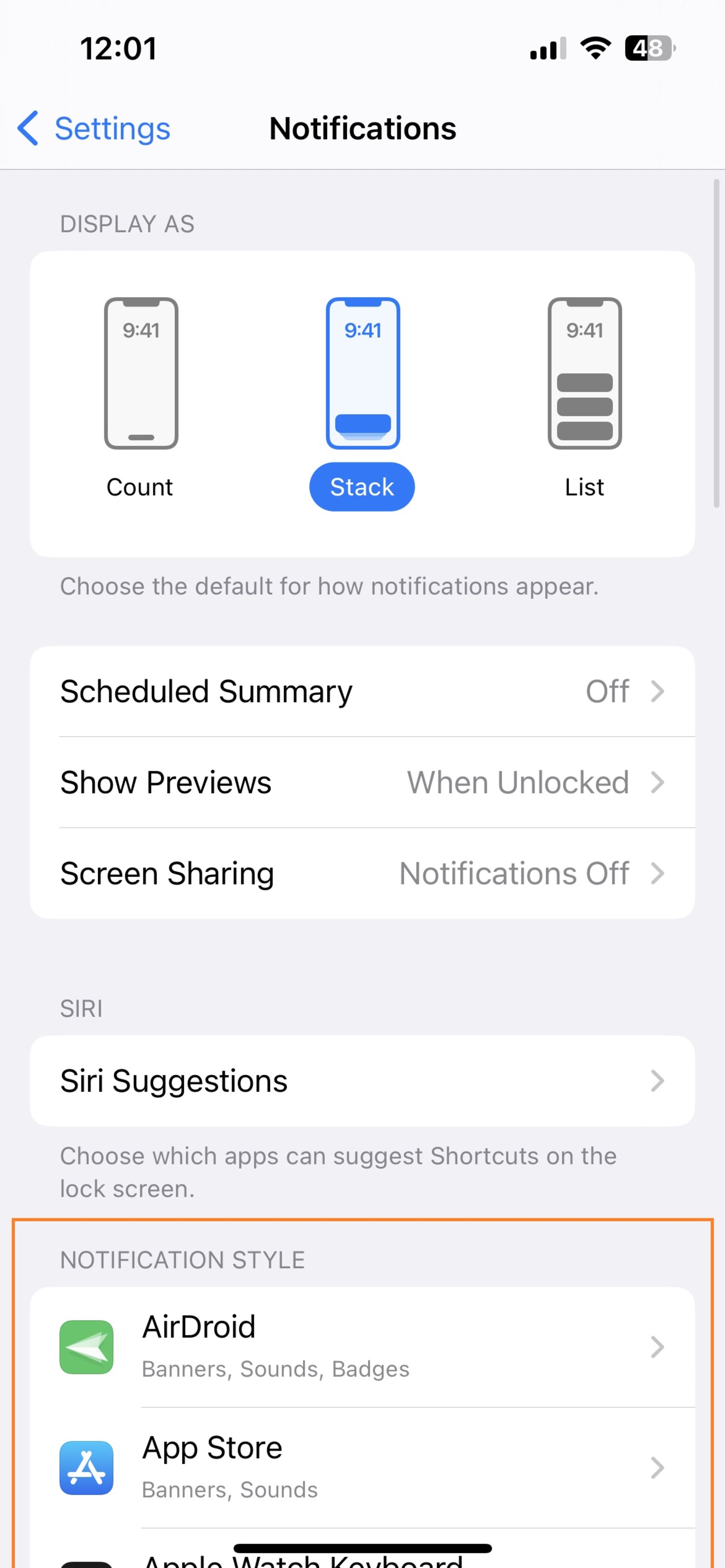 محدود کردن اعلان برنامه‌‌ها