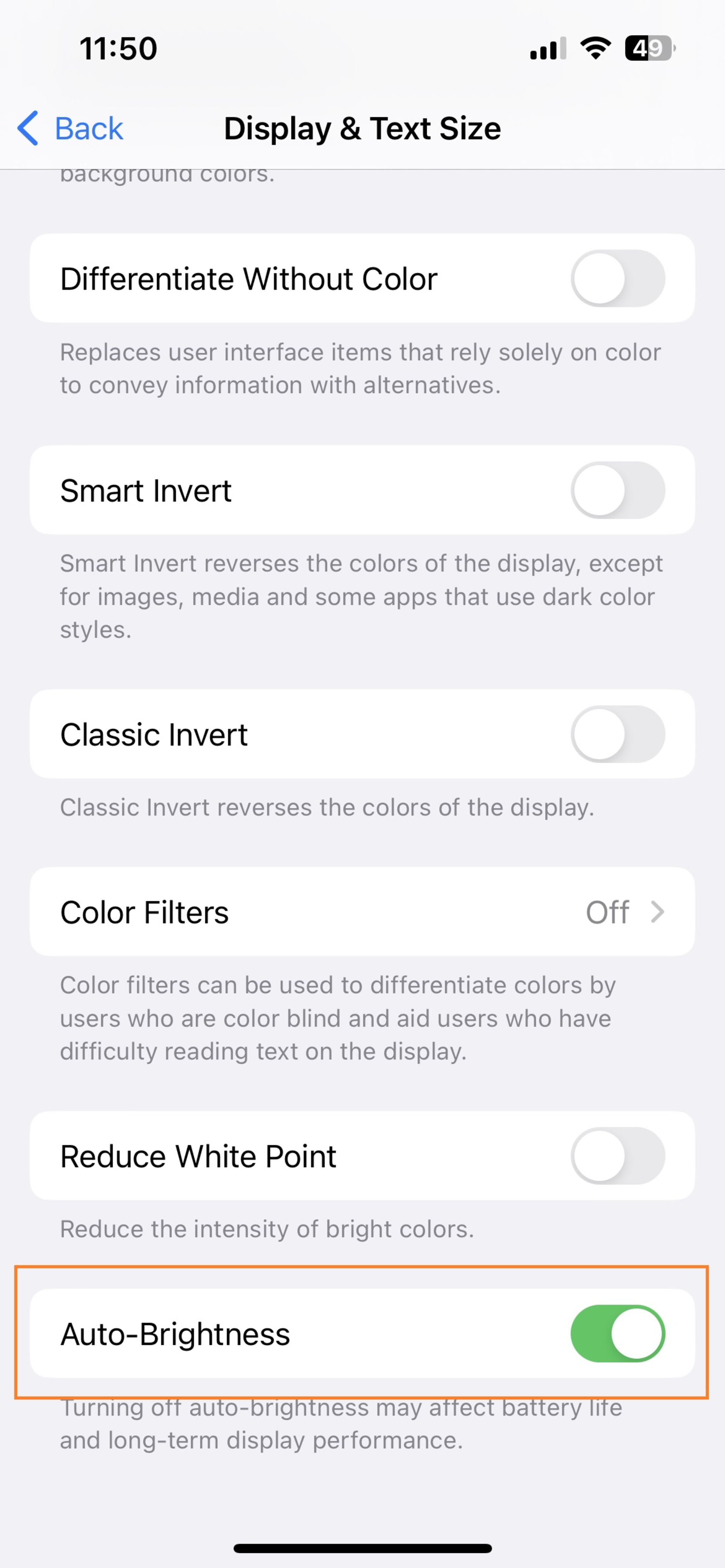  تنظیم روشنایی صفحه آیفون 
