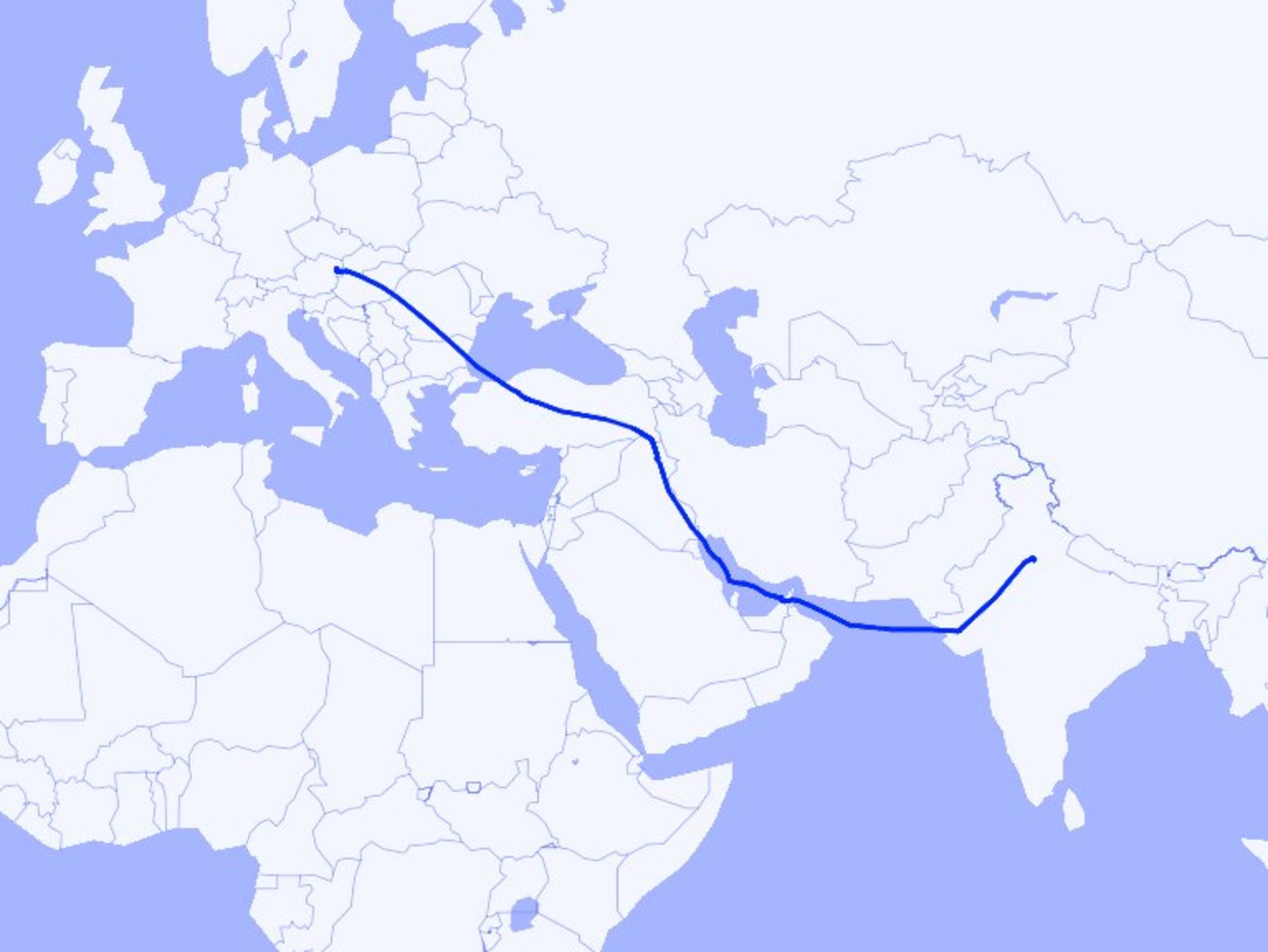 مسیر پرواز بویینگ ۷۸۷ ایندیا ایر