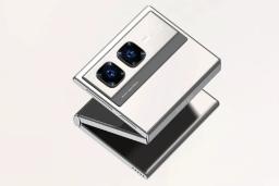 گوشی تاشدنی سه‌تکه‌ی Infinix Zero Mini Tri-Fold معلق در هوا