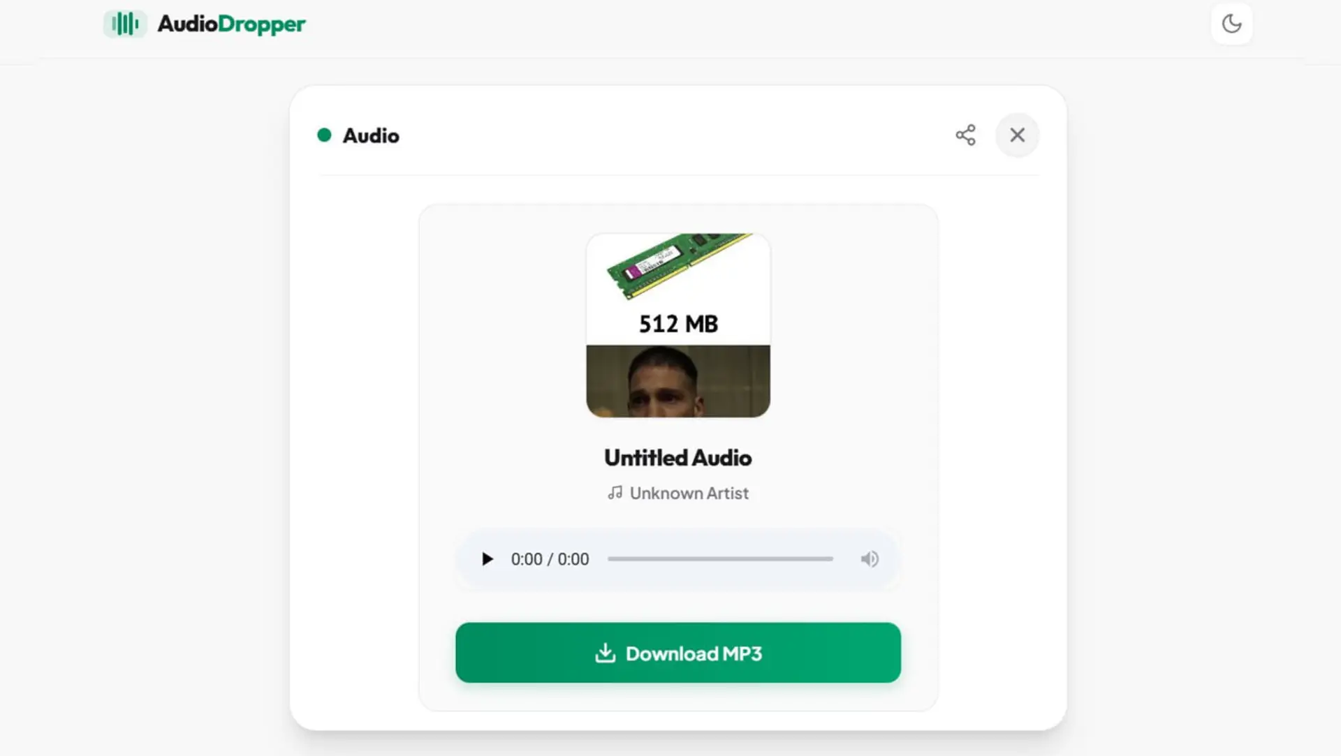 رابط کاربری سایت AudioDropper برای دانلود فایل صوتی از اینستاگرام