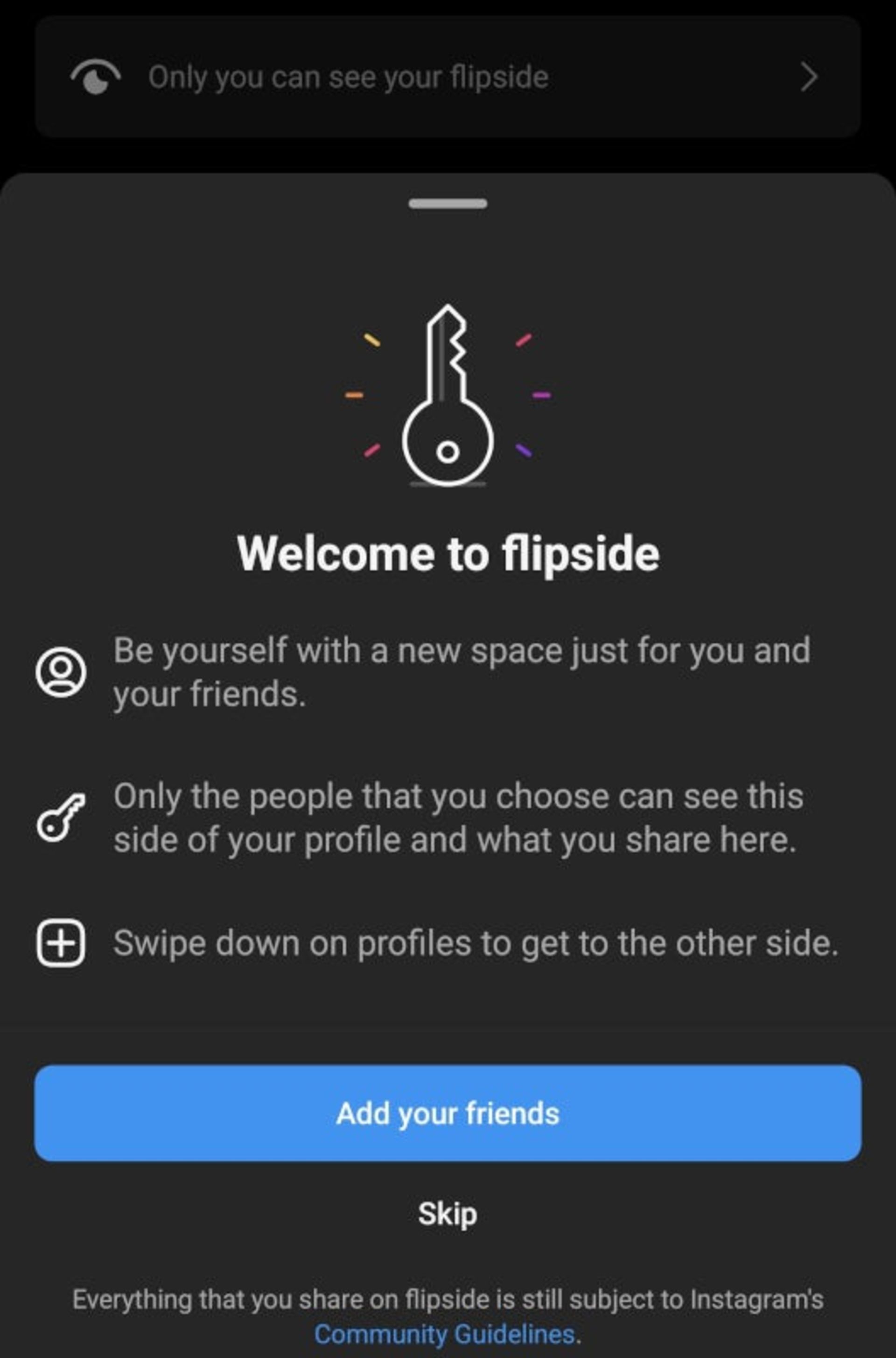 قابلیت جدید flipside اینستاگرام که در حال آزمایش است