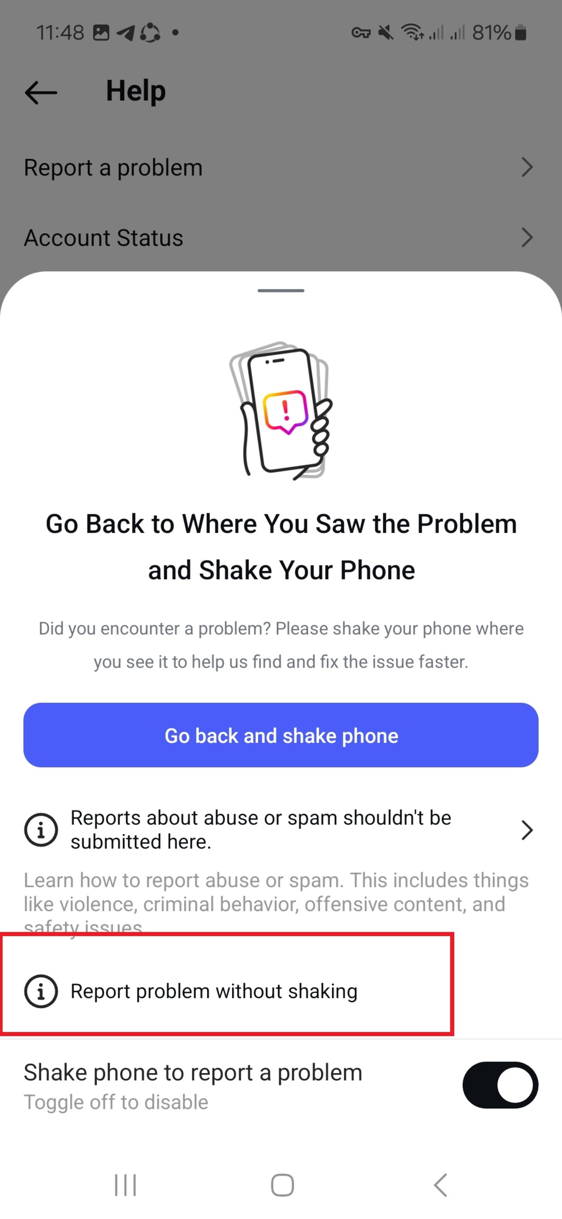 گزارش مشکل بلاک لایو اینستاگرام