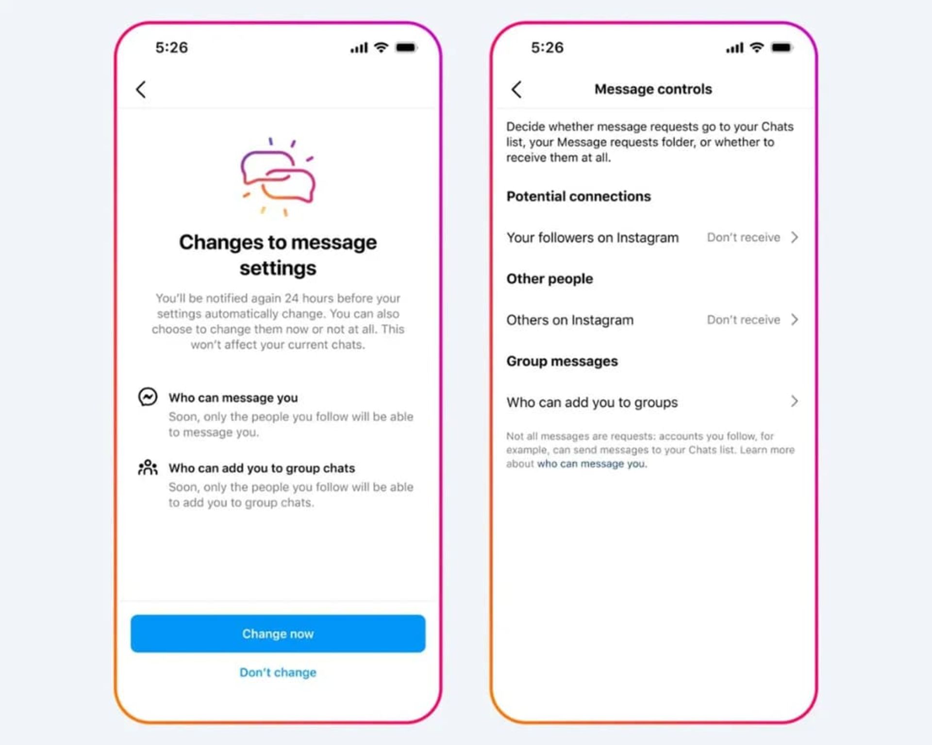 محدودیت پیام دادن به افراد زیر سن قانونی در اینستاگرام