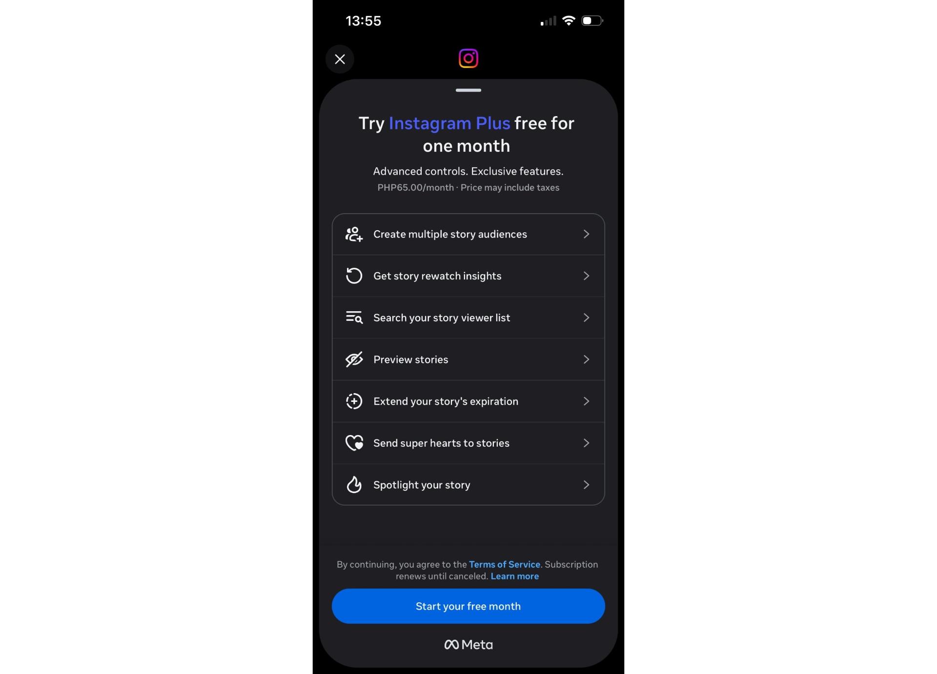 اطلاعات سرویس اشتراکی اینستاگرام پلاس