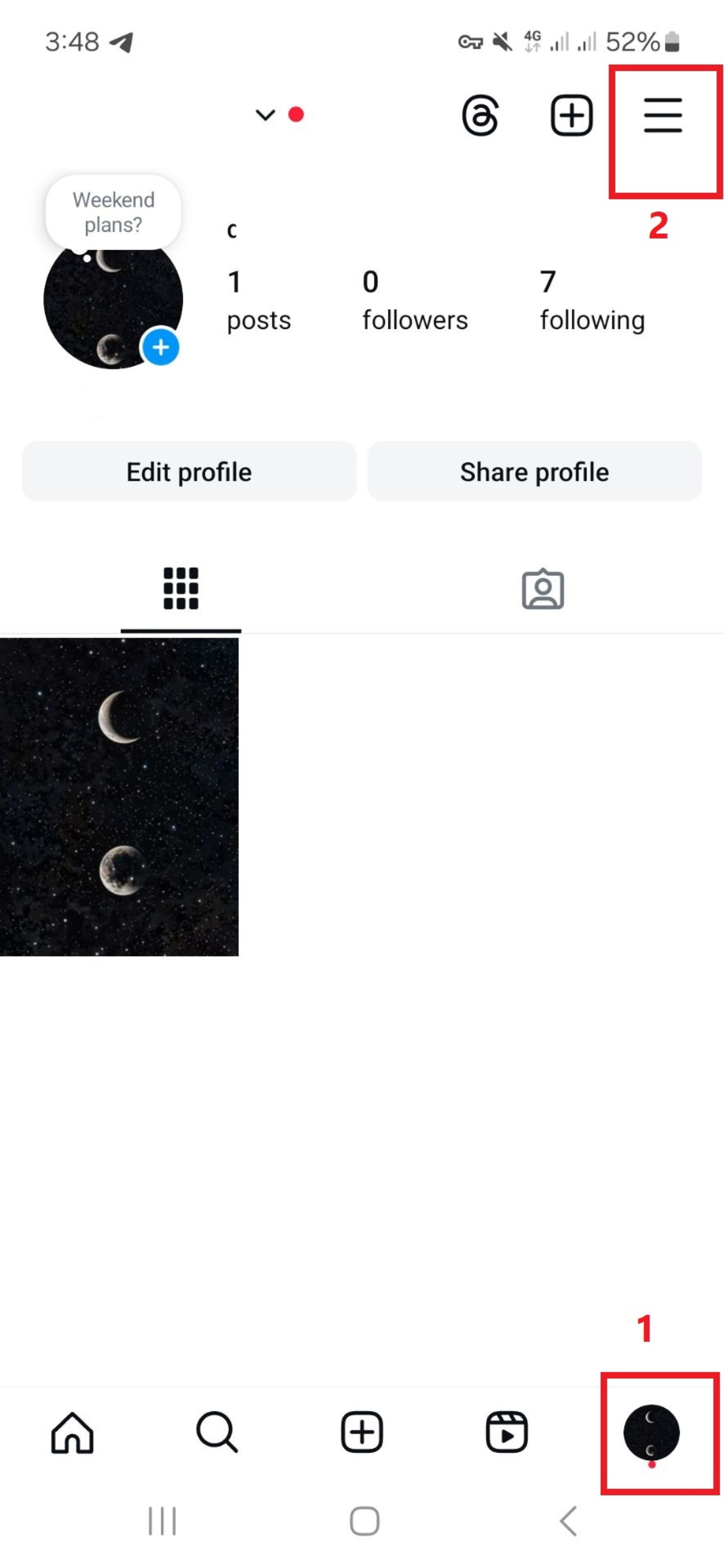 بخش پروفایل اینستاگرام