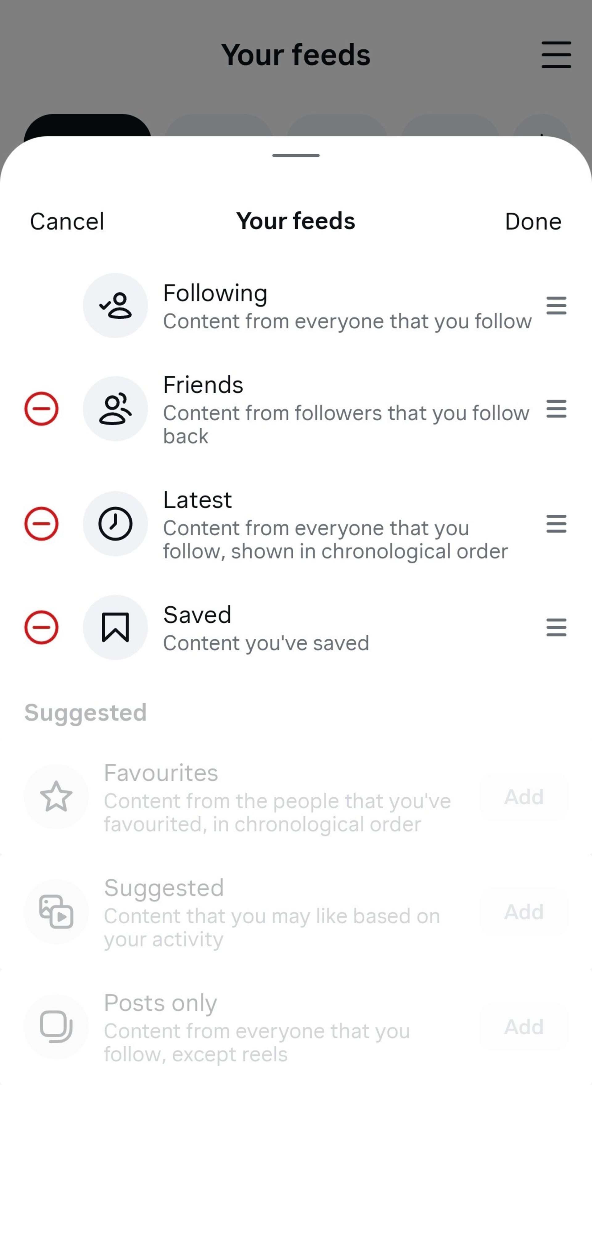 تنظیمات فید شخصی در اینستاگرام