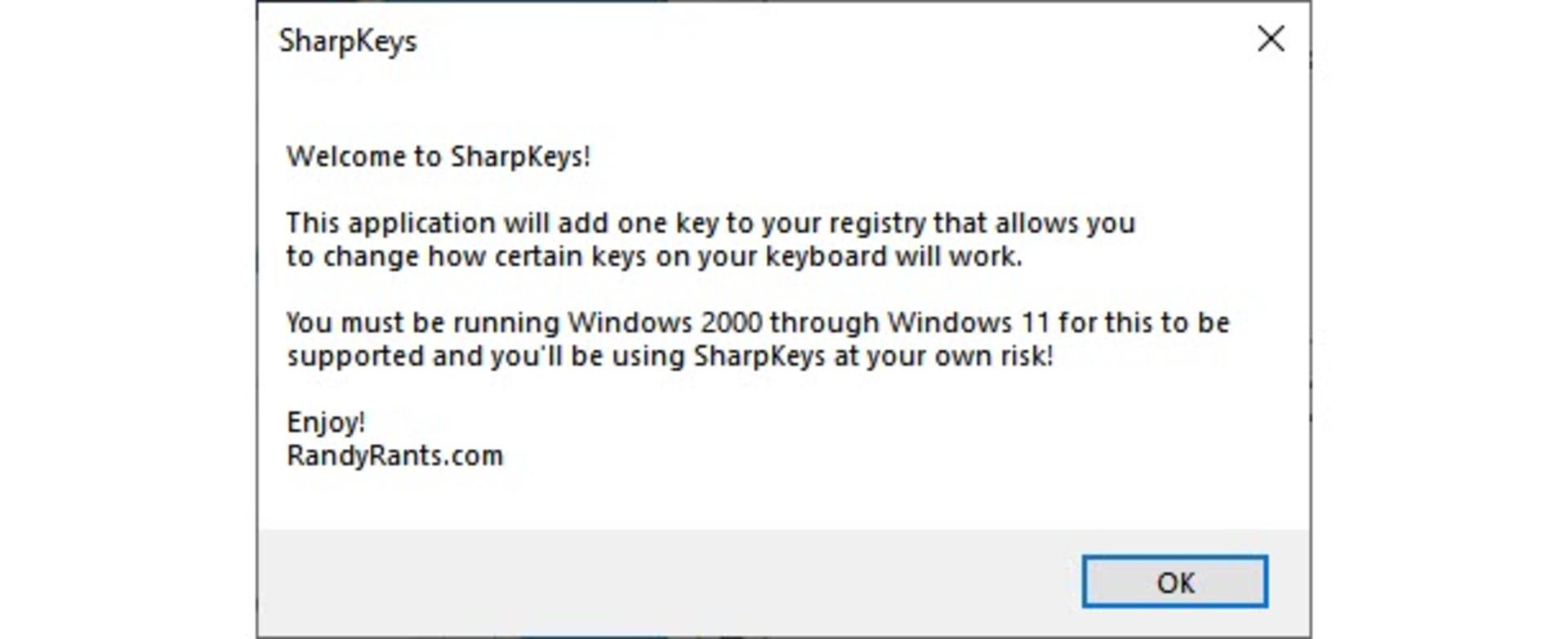 نصب SharpKeys