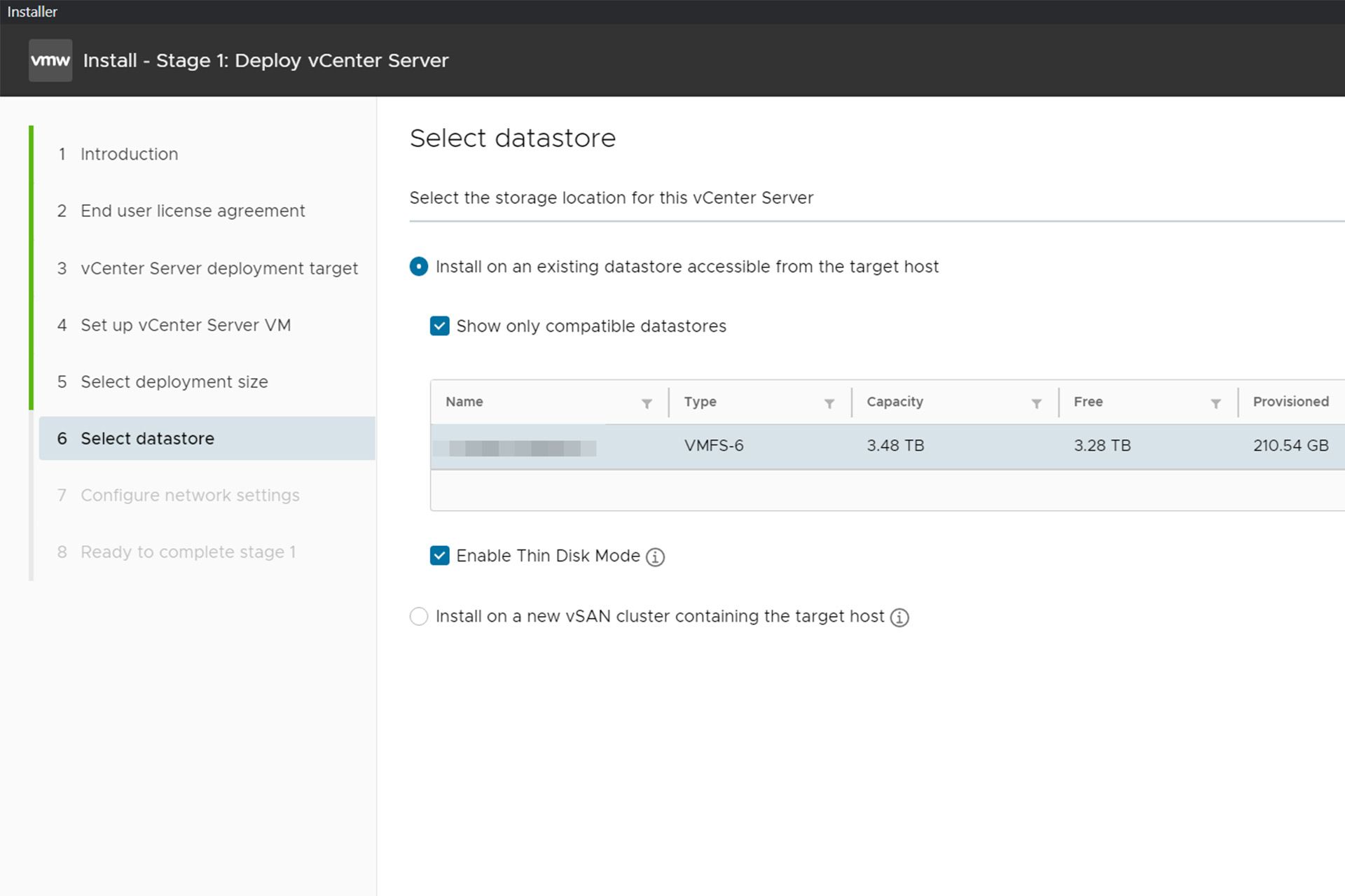 نصب VMware vCenter Server مرحله دهم