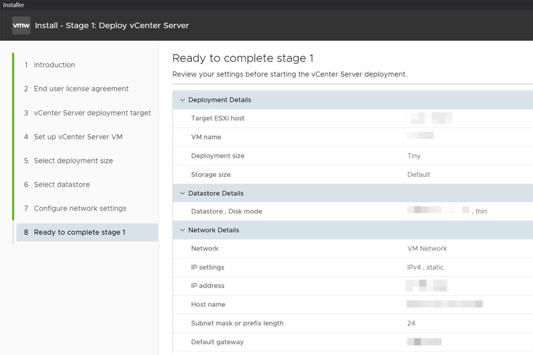 نصب VMware vCenter Server مرحله دوازدهم