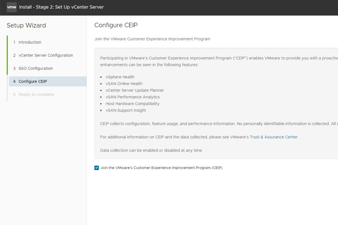 نصب VMware vCenter Server مرحله هجدهم