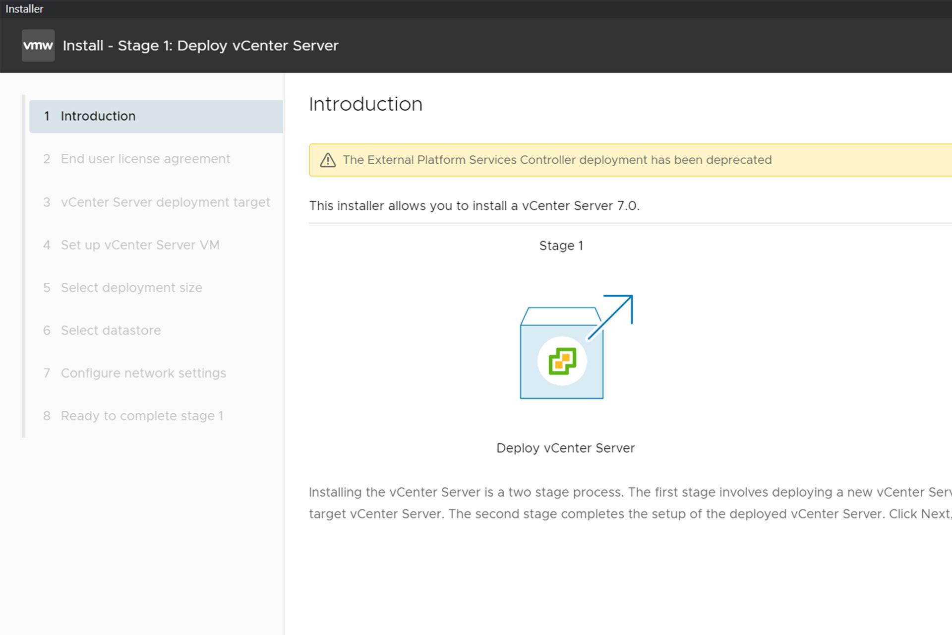 نصب VMware vCenter Server مرحله سوم