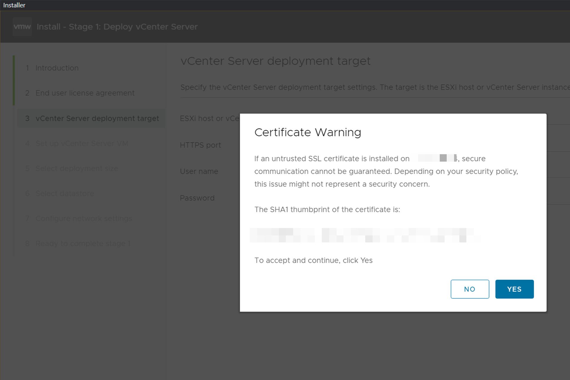 نصب VMware vCenter Server مرحله ششم