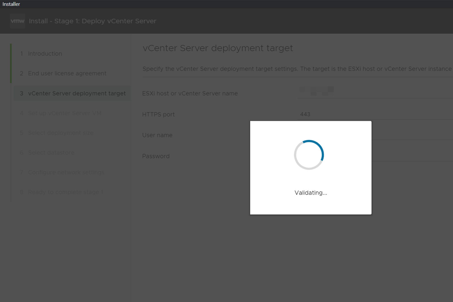 نصب VMware vCenter Server مرحله هفتم